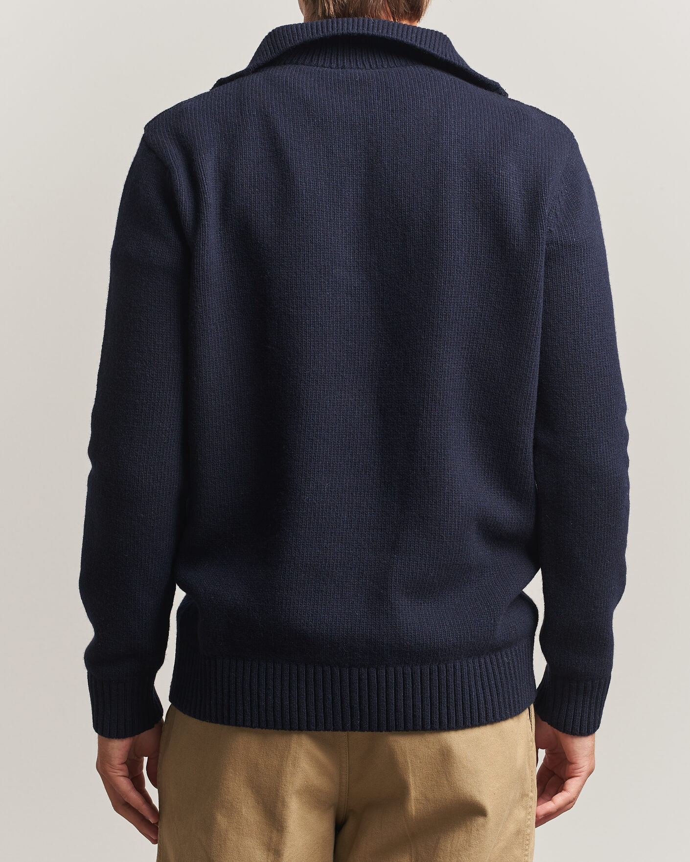 Herre | Trøjer | Armor-lux | Wool Knitted Half Zip Navy
