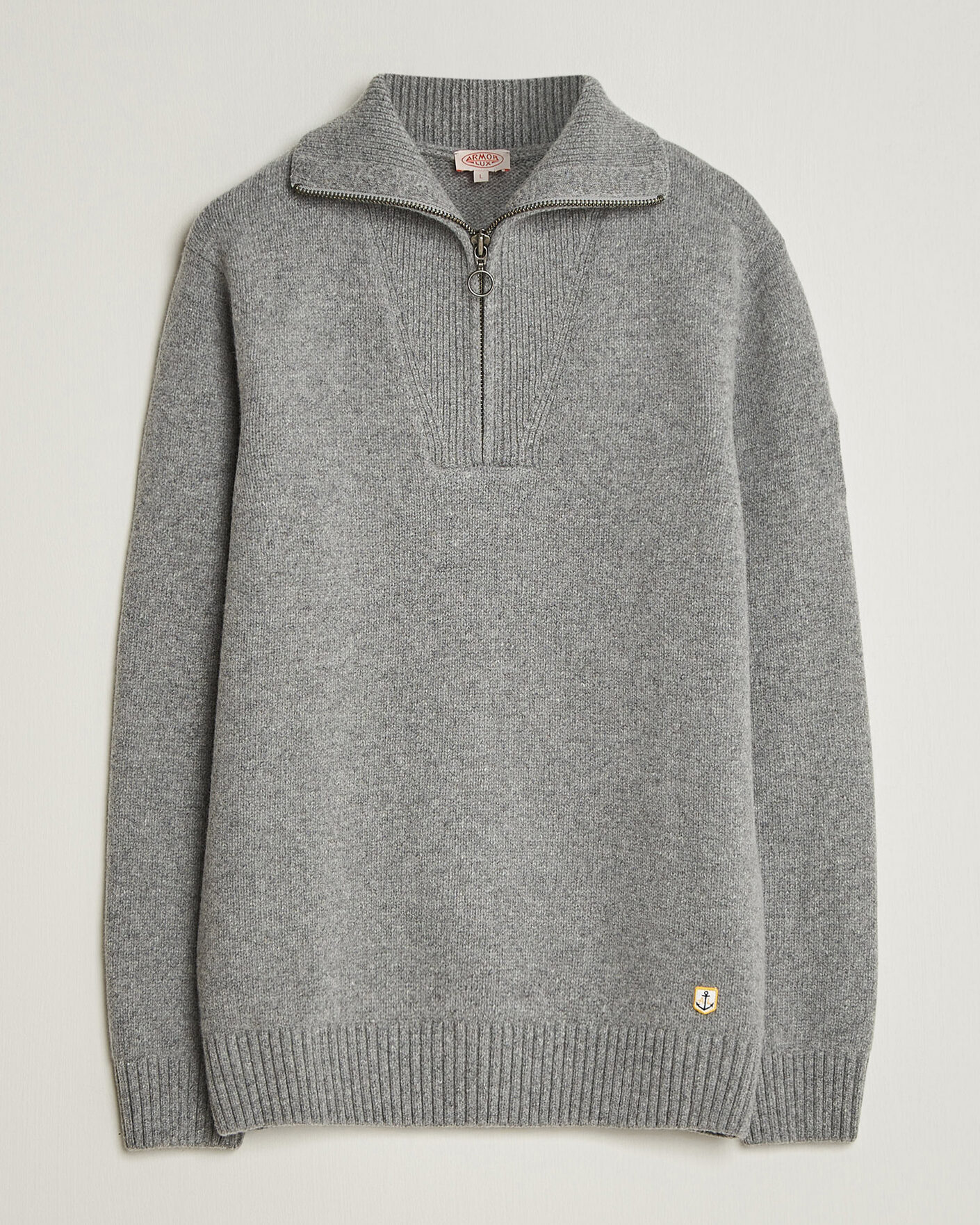 Herre | Trøjer | Armor-lux | Wool Knitted Half Zip Slate