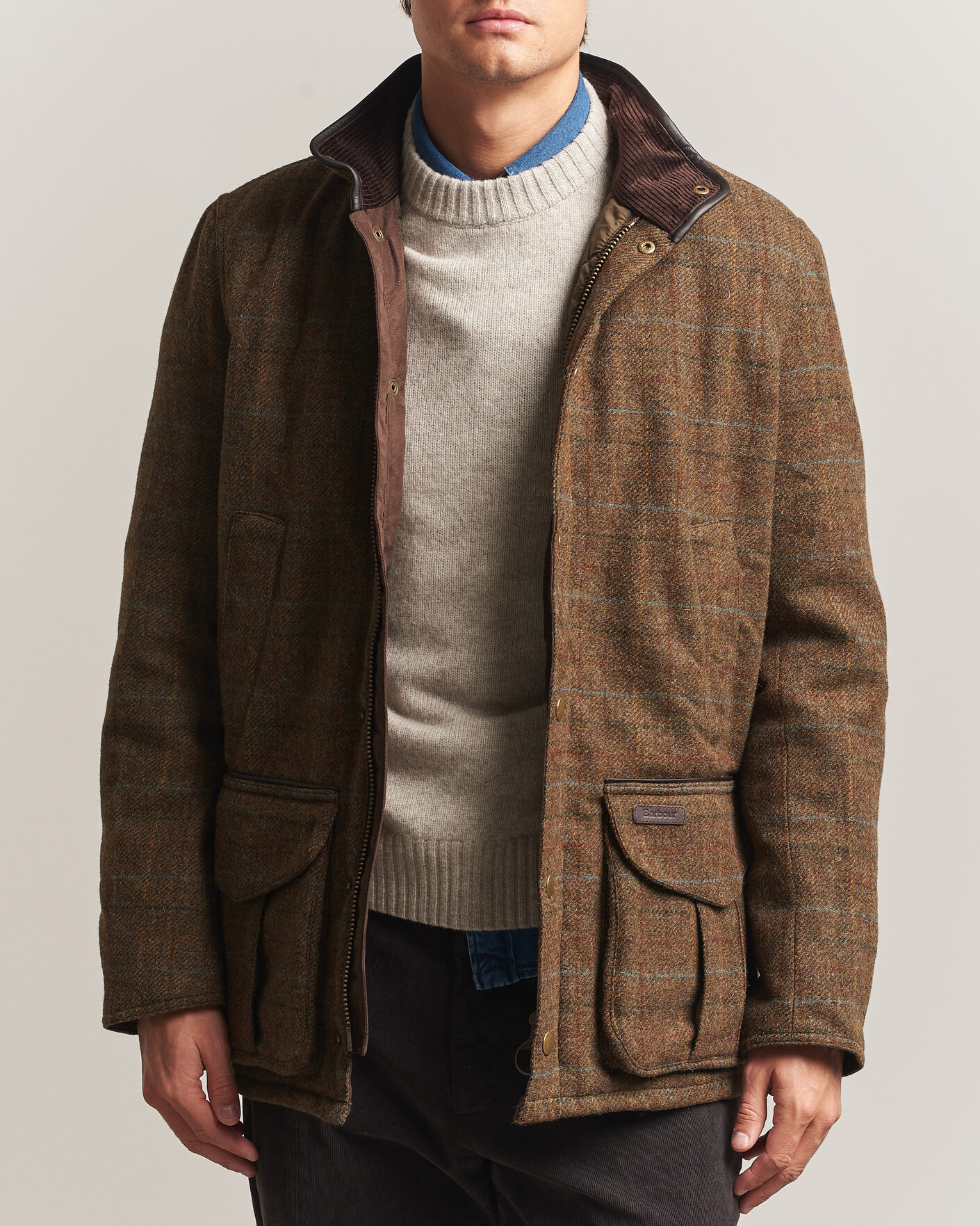 Herre | Jakker | Barbour Lifestyle | Hereford Tweed Wool Jacket Moss Green