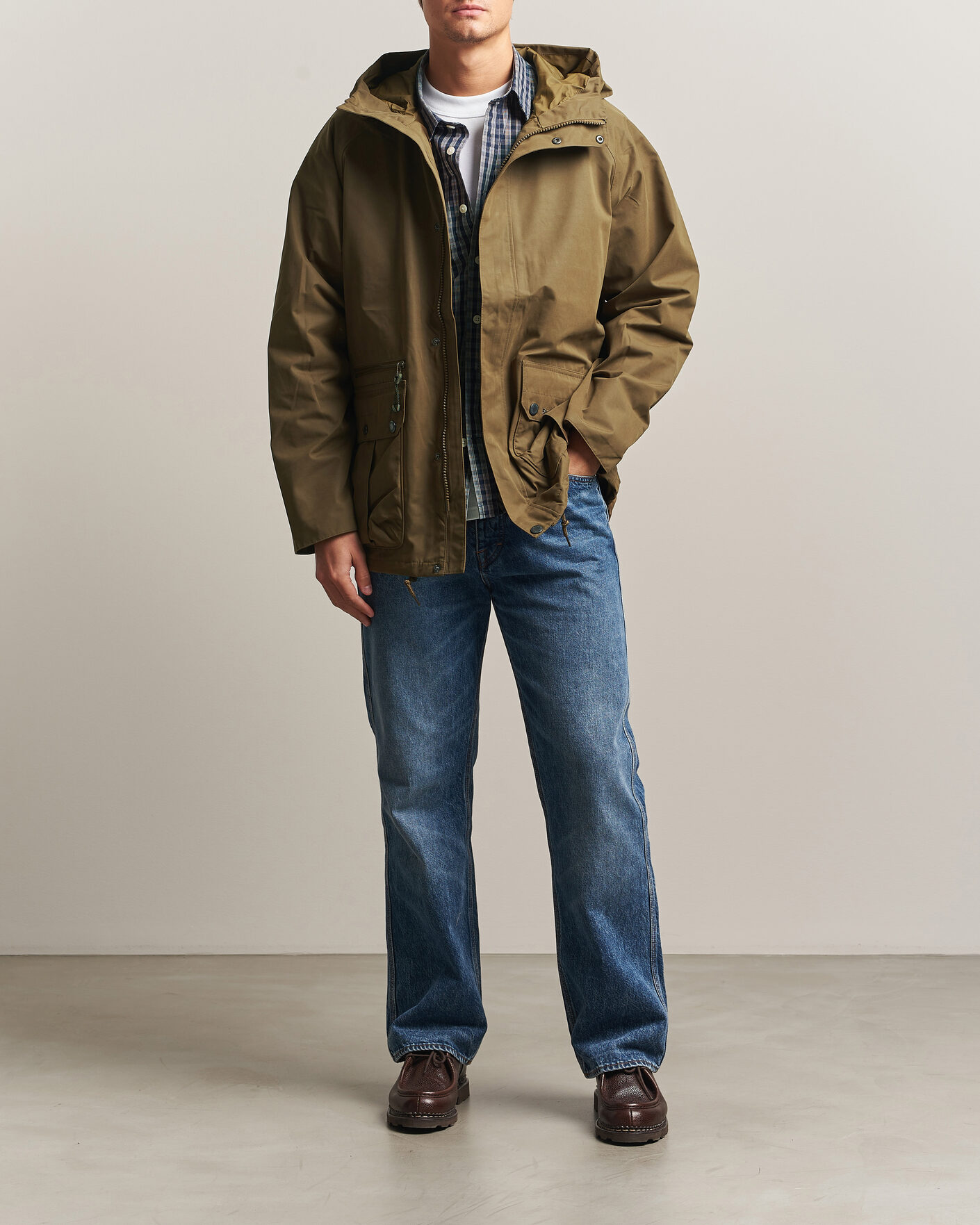 Herre | Jakker | Barbour Lifestyle | Re-Engineered Aikwood Waterproof Jacket Beech