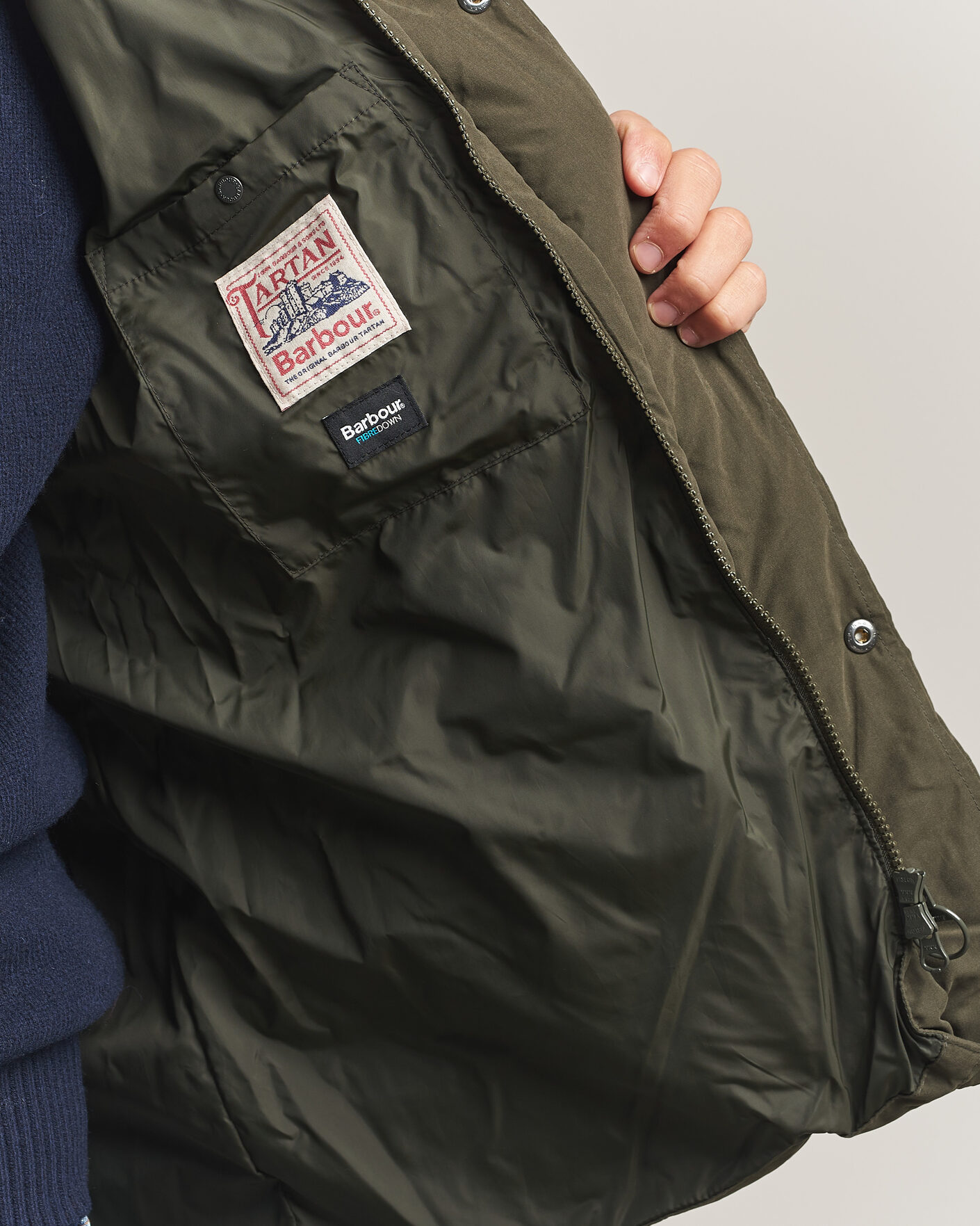 Herre | Veste | Barbour Lifestyle | Powell Puffer Gilet Dark Sage