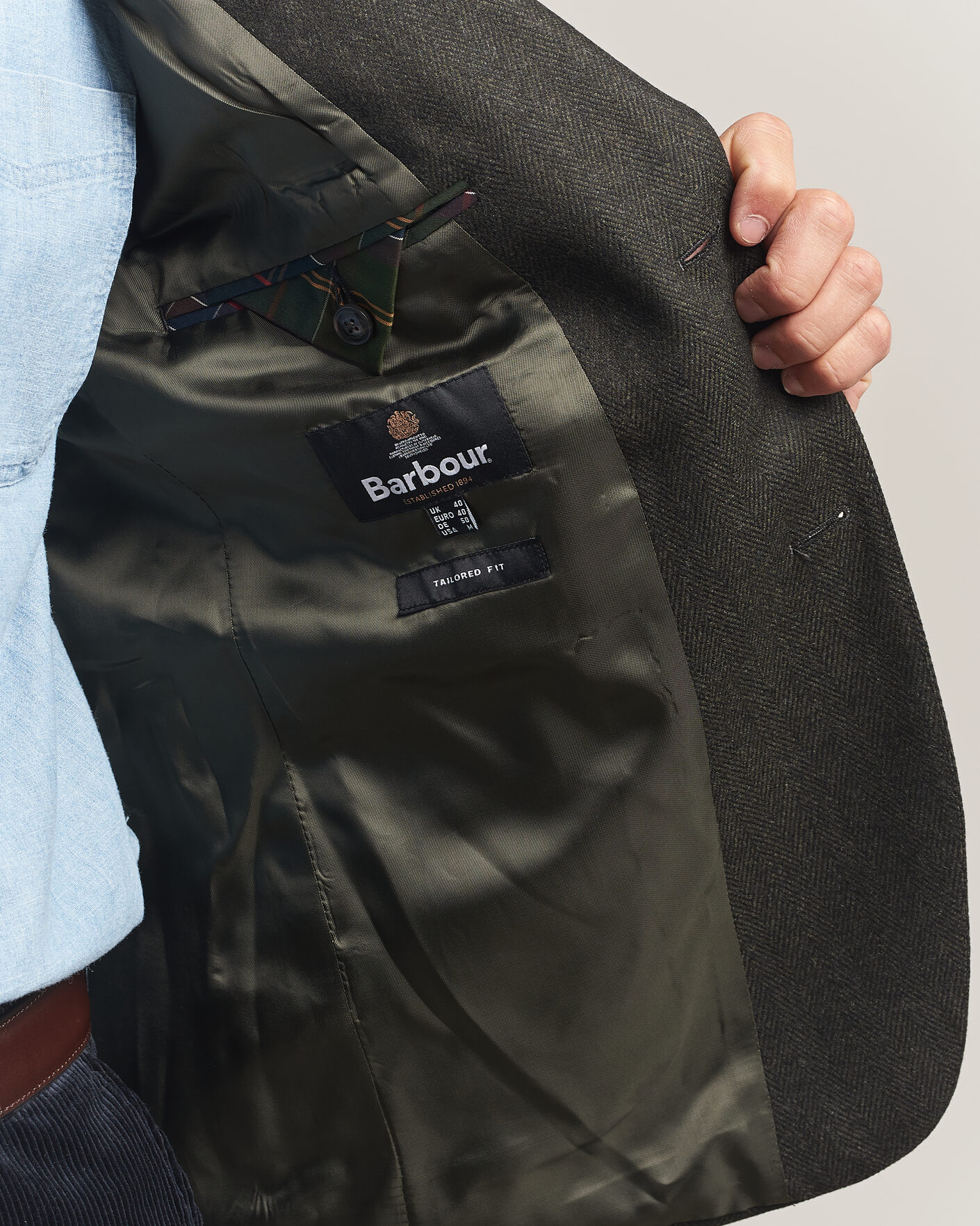 Herre | Blazere & jakker | Barbour Lifestyle | Fairford Herringbone Blazer Forest