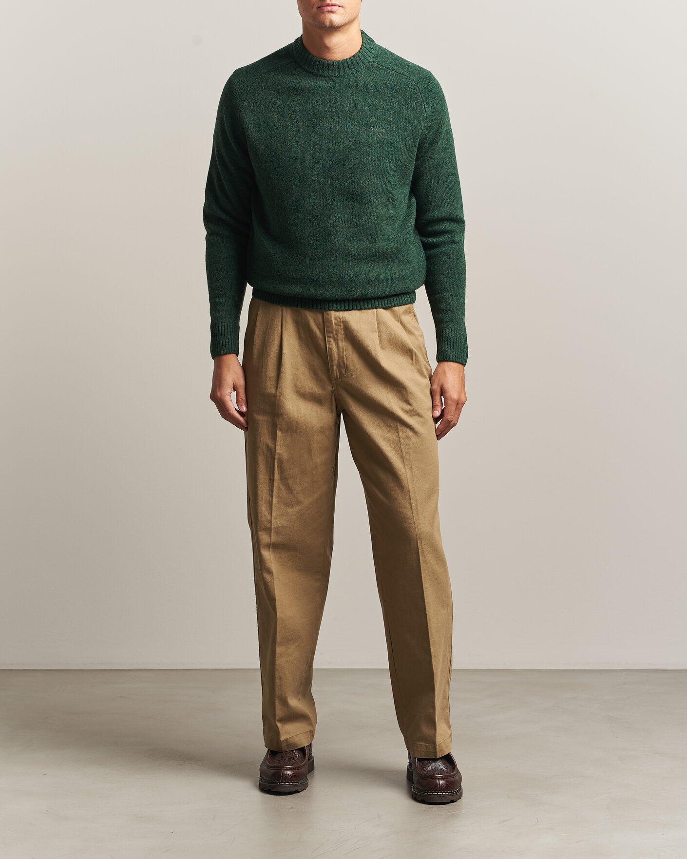 Herre | Trøjer | Barbour Lifestyle | Newtown Lambswool Crewneck Sage