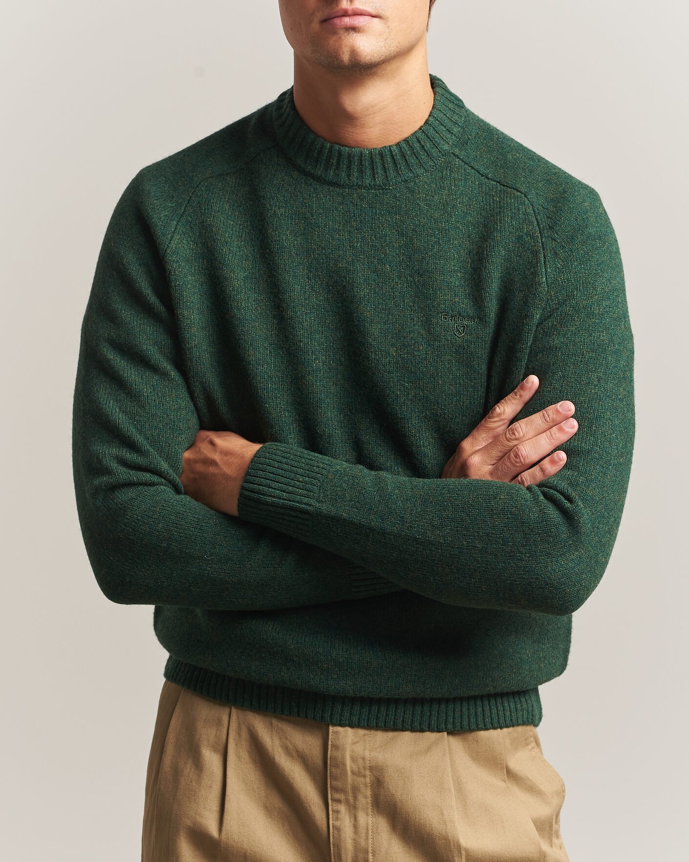 Herre | Trøjer | Barbour Lifestyle | Newtown Lambswool Crewneck Sage