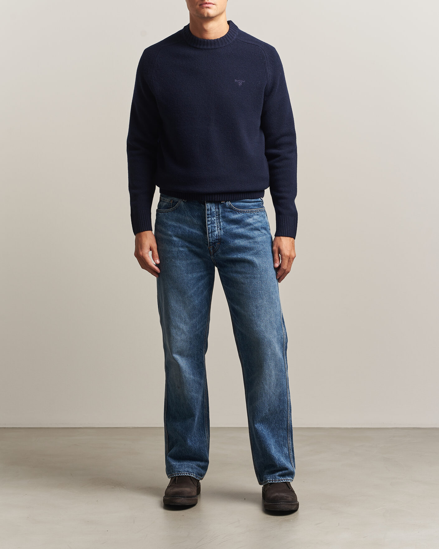 Herre | Trøjer | Barbour Lifestyle | Newtown Lambswool Crewneck Navy