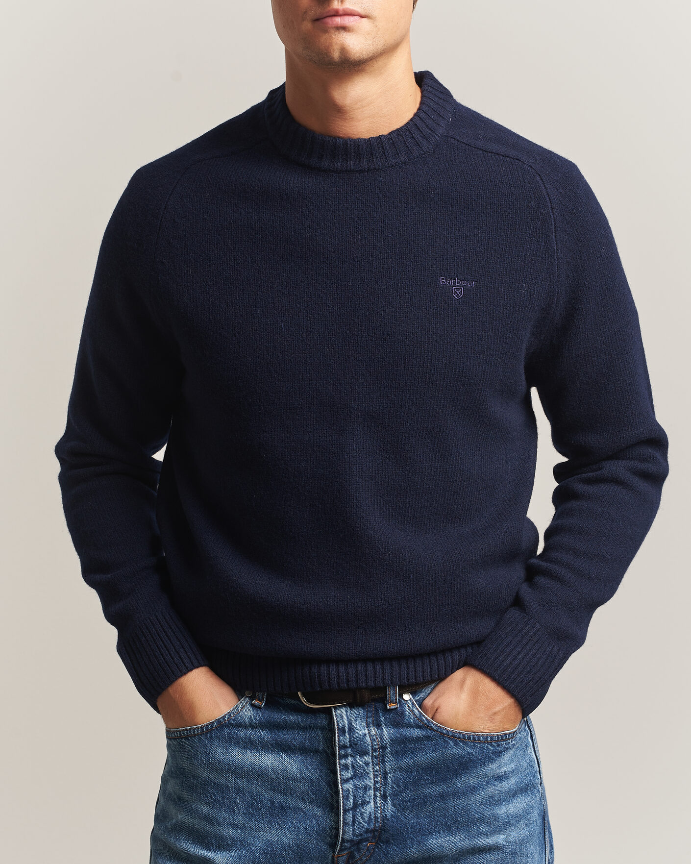 Herre | Trøjer | Barbour Lifestyle | Newtown Lambswool Crewneck Navy