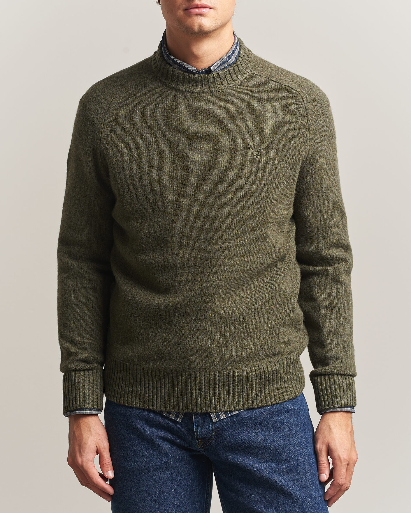 Herre | Trøjer | Barbour Lifestyle | Newtown Lambswool Crewneck Olive