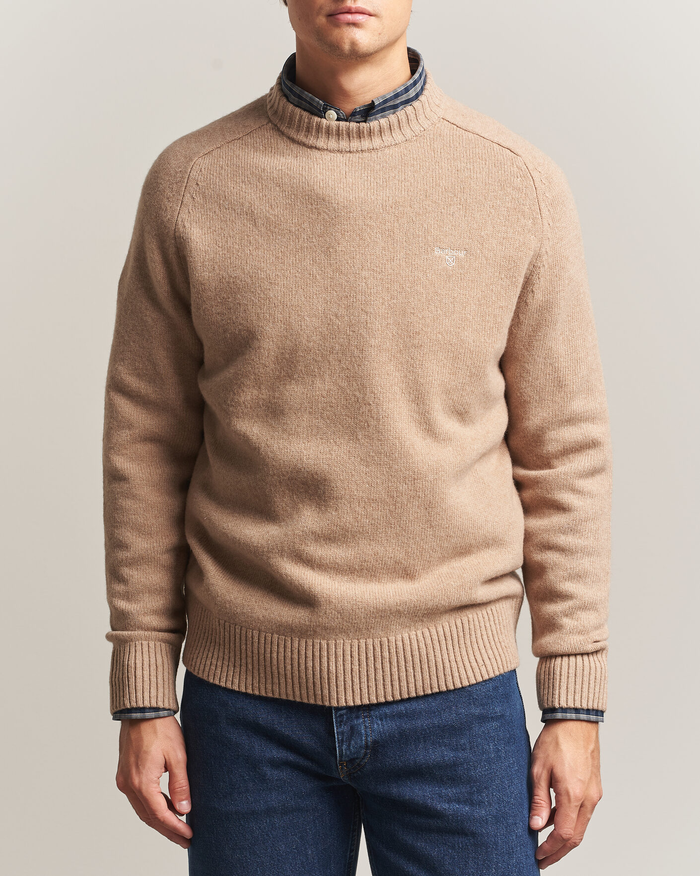 Herre | Trøjer | Barbour Lifestyle | Newtown Lambswool Crewneck Stone
