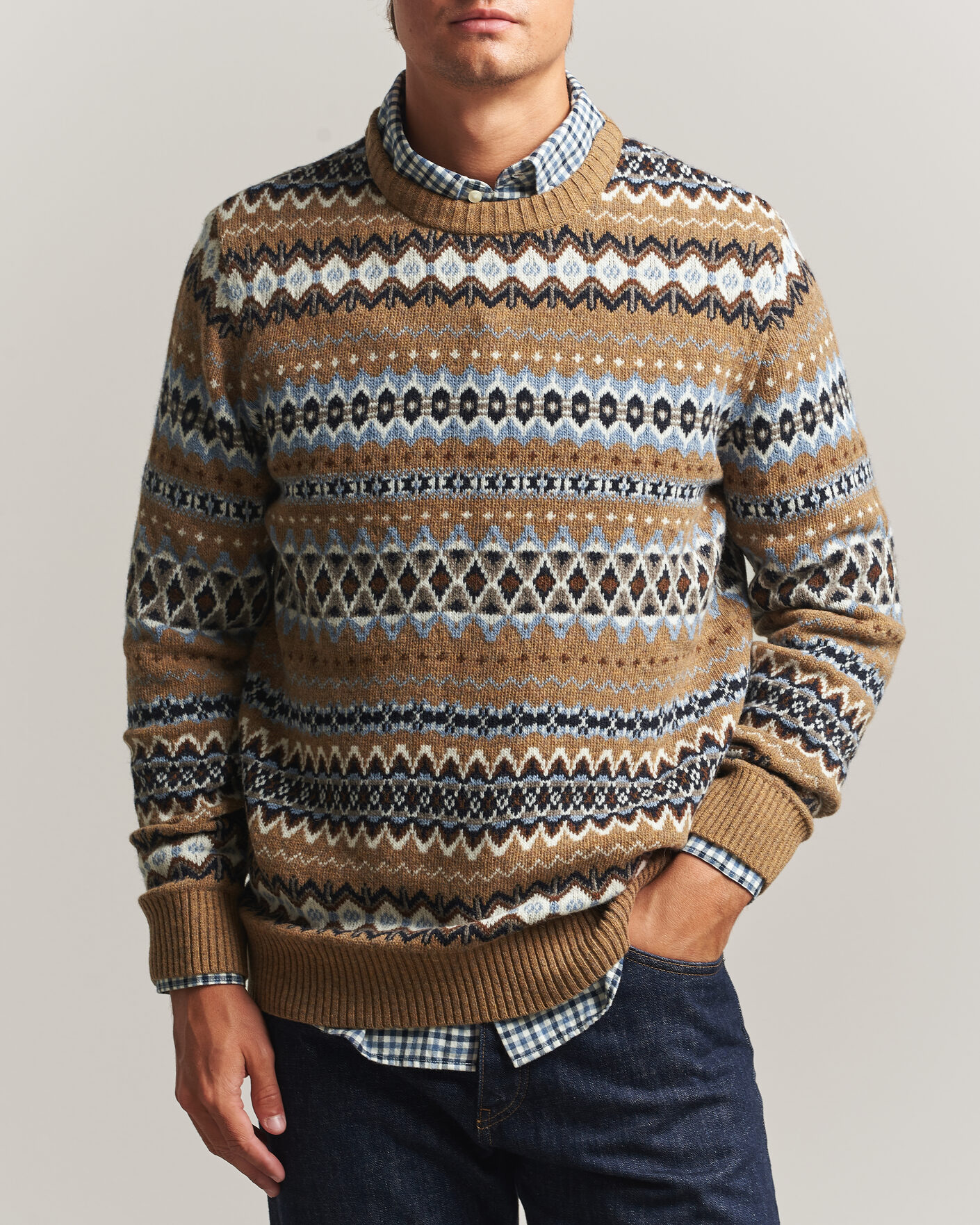Herre | Trøjer | Barbour Lifestyle | Case Fairisle Crew Trench