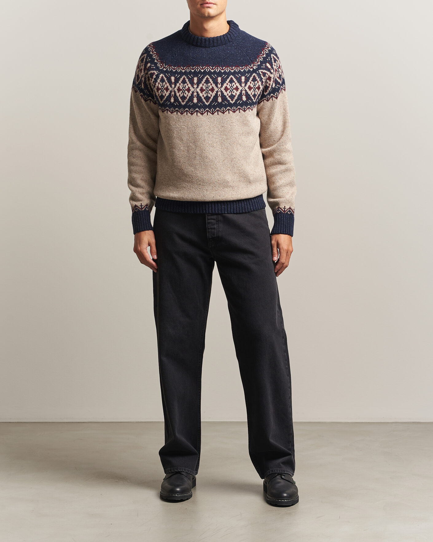 Herre | Trøjer | Barbour Lifestyle | Tisbury Fairisle Crew Navy