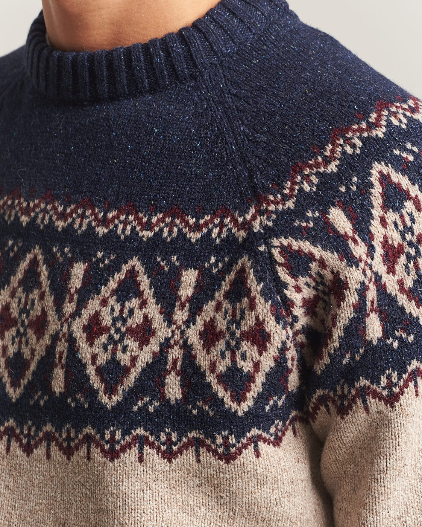 Herre | Trøjer | Barbour Lifestyle | Tisbury Fairisle Crew Navy