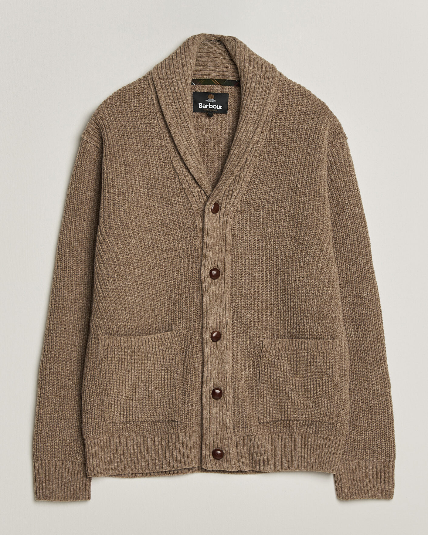 Herre | Trøjer | Barbour Lifestyle | Hartland Knitted Shawl Cardigan Stone