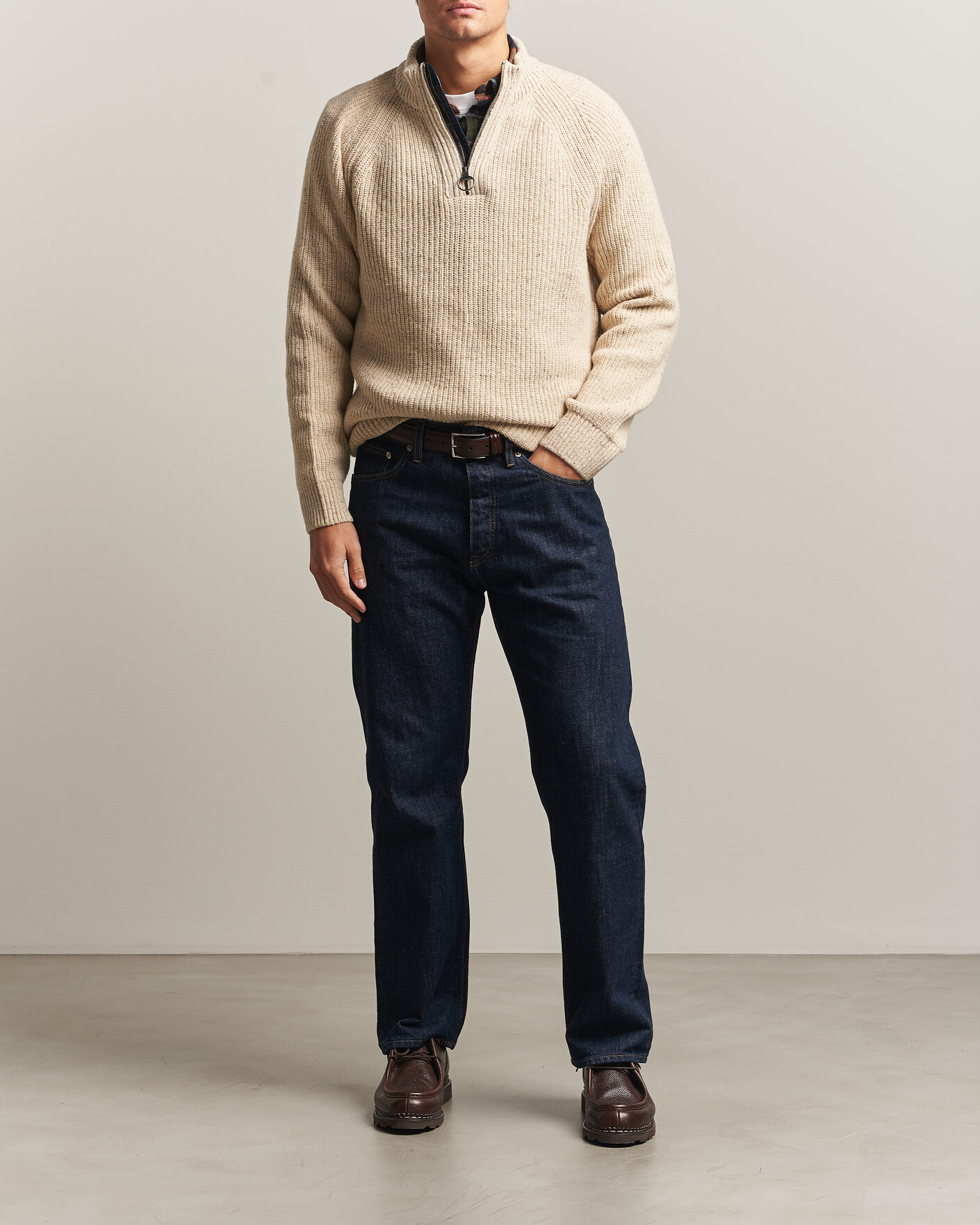 Herre | Trøjer | Barbour Lifestyle | Essentials Donegal Half Zip Pearl