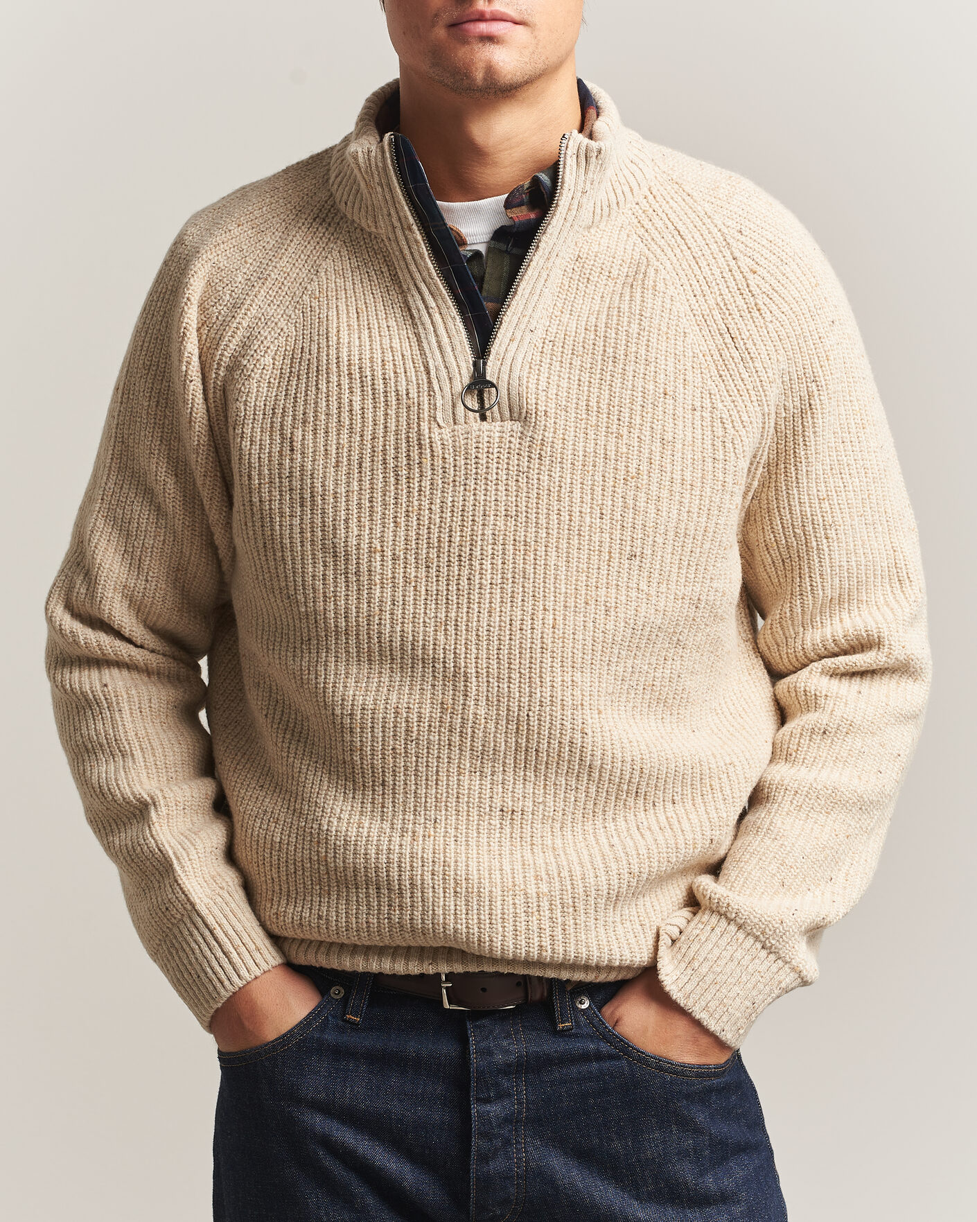 Herre | Trøjer | Barbour Lifestyle | Essentials Donegal Half Zip Pearl
