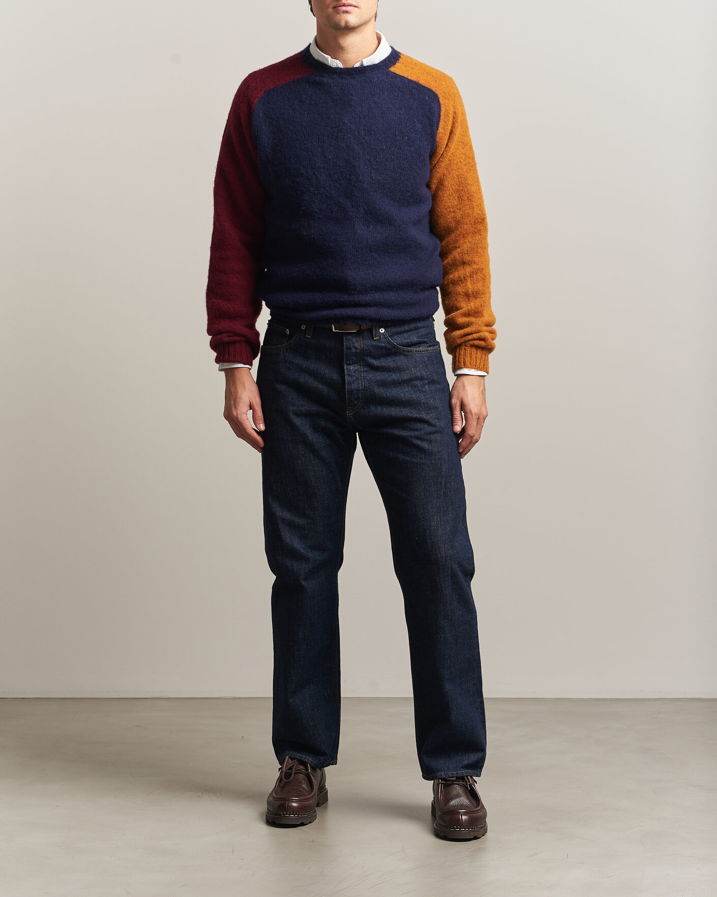 Herre | Trøjer | Barbour Lifestyle | Scottish Made Block Colour Crew Navy
