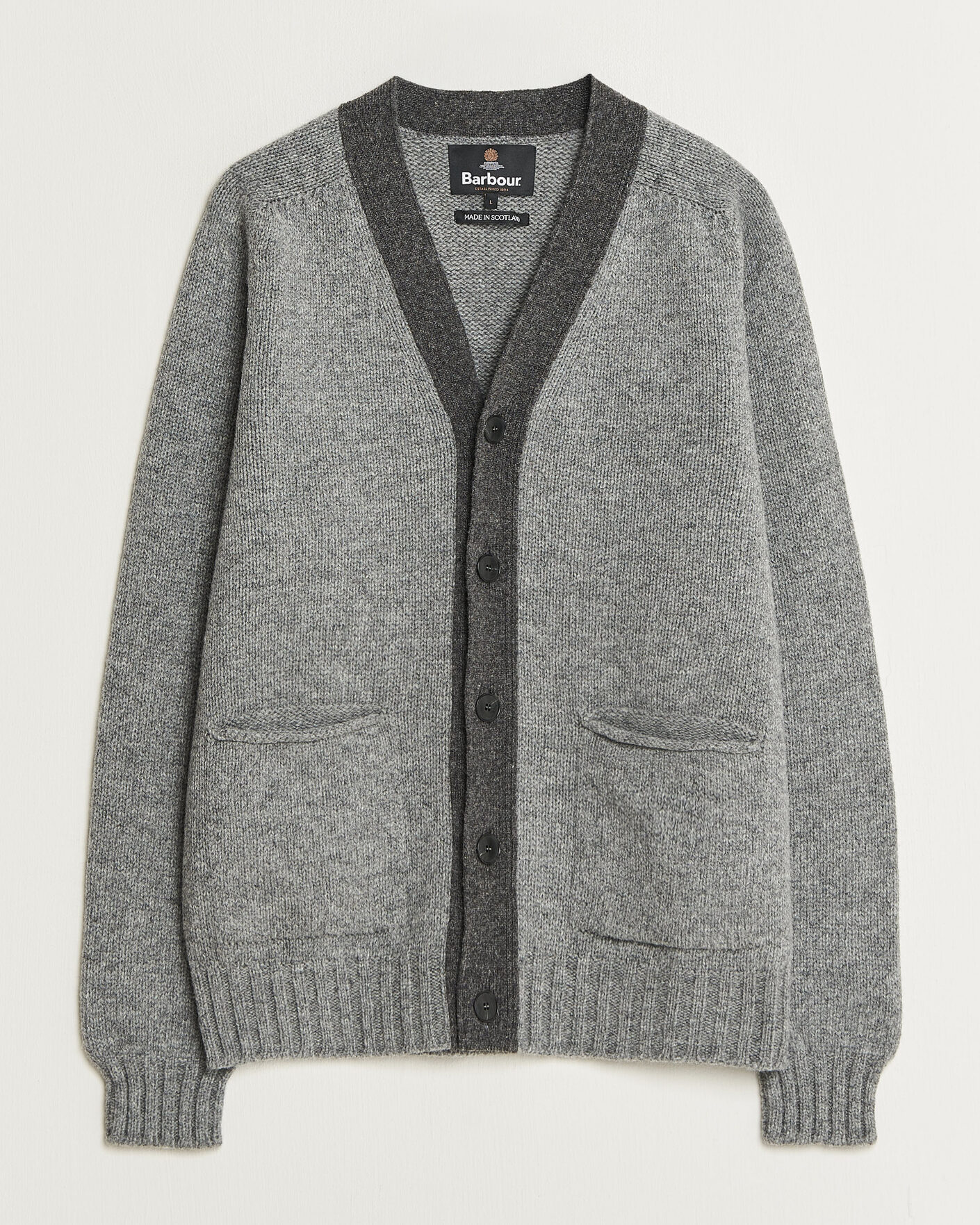 Herre | Trøjer | Barbour Lifestyle | Scottish Made Knitted Cardigan Grey Marl