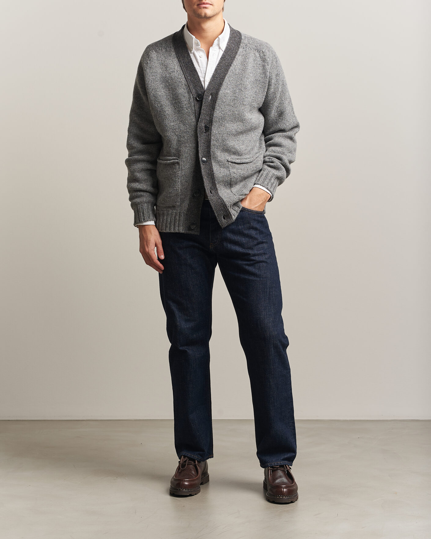 Herre | Trøjer | Barbour Lifestyle | Scottish Made Knitted Cardigan Grey Marl