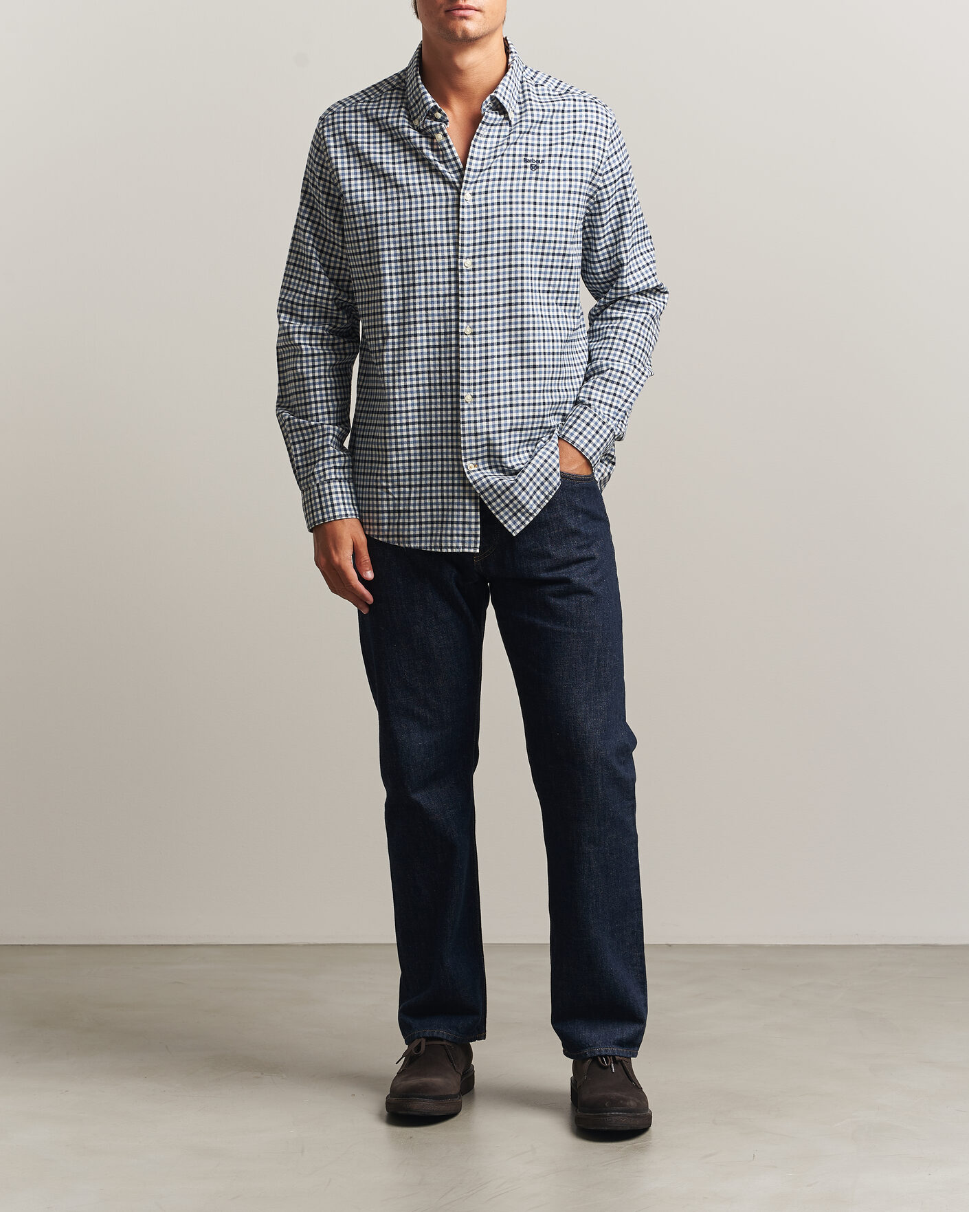 Herre | Skjorter | Barbour Lifestyle | Flannel Check Shirt Shadow Classic