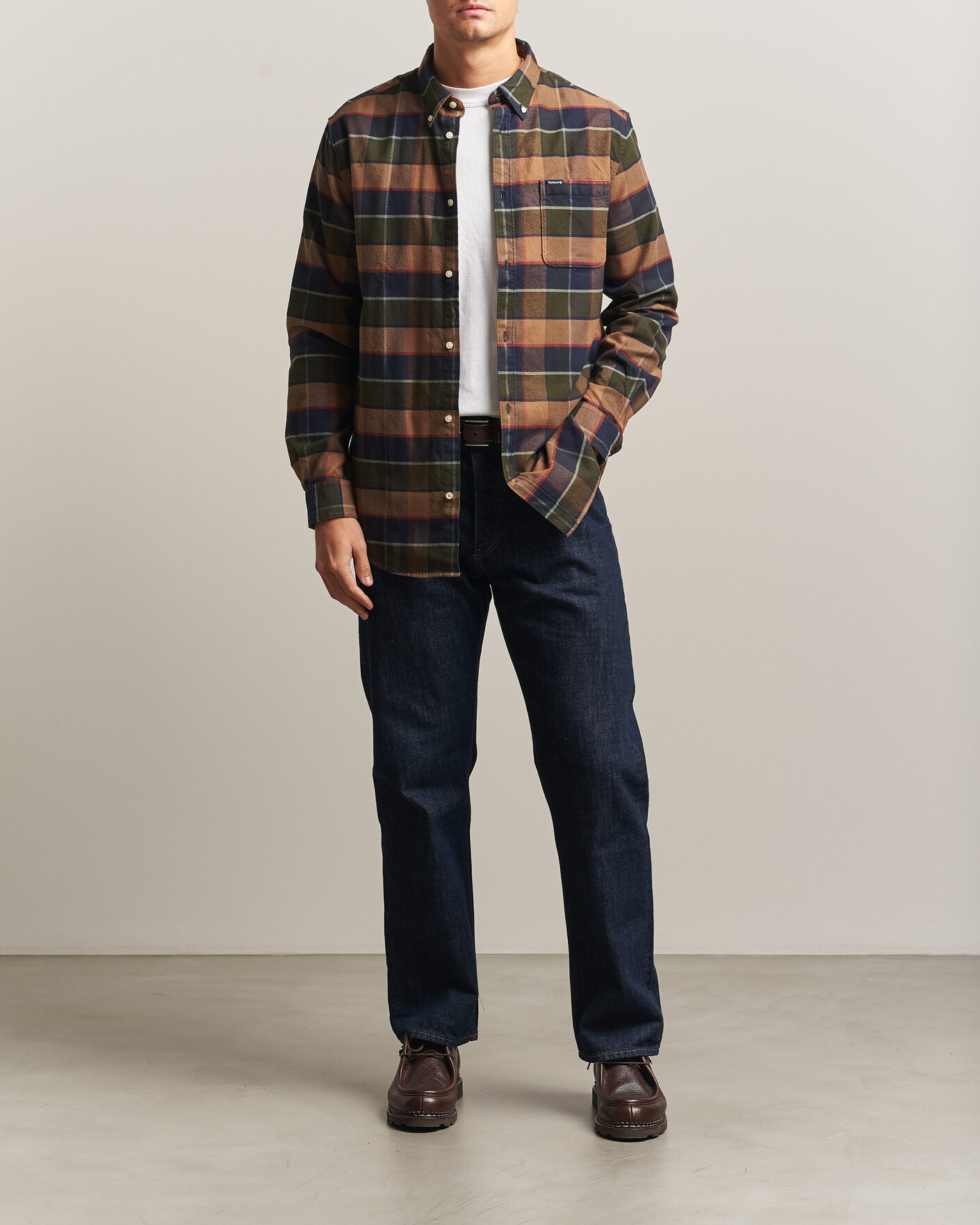 Herre | Skjorter | Barbour Lifestyle | Valey Flannel Check Shirt Olive