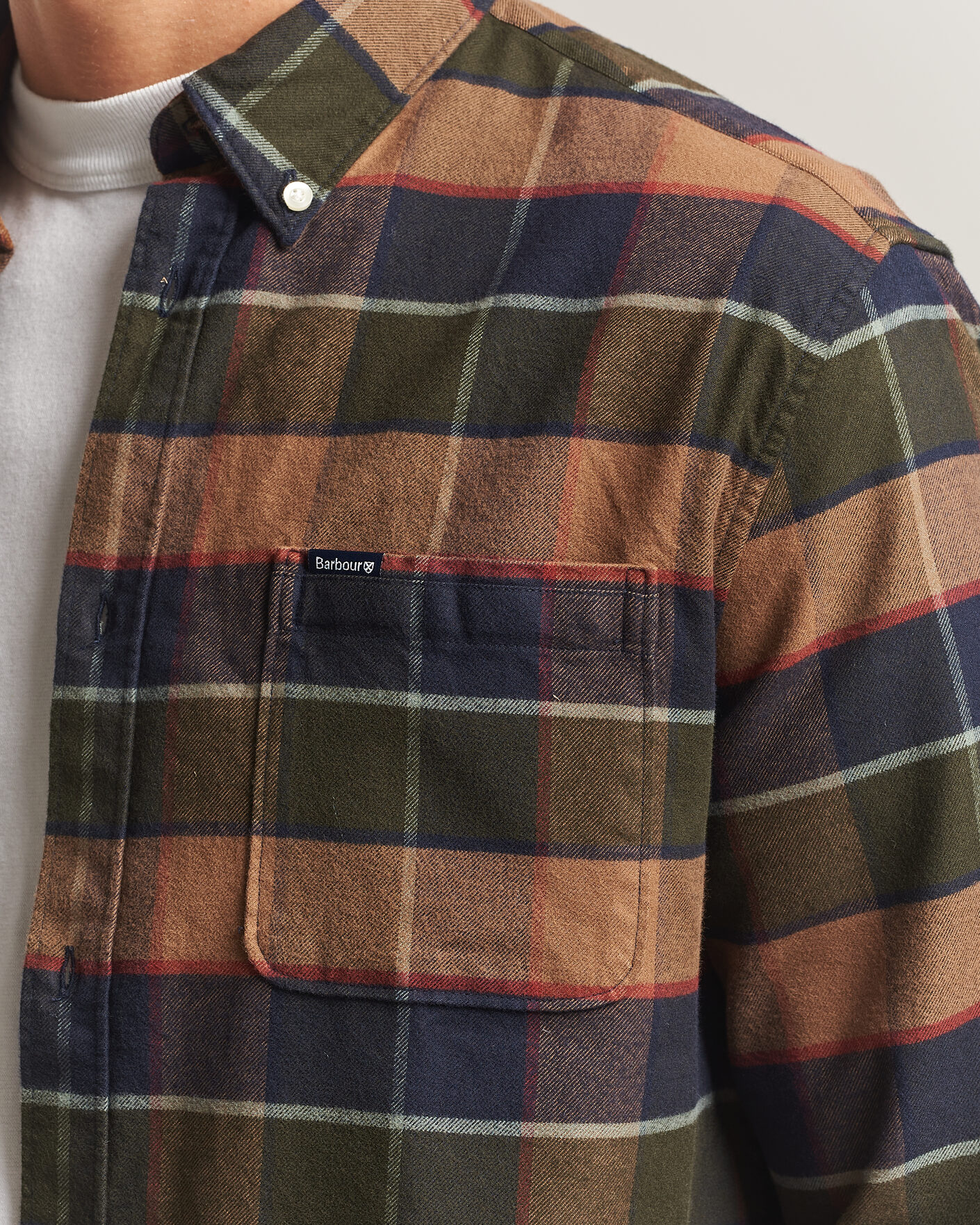 Herre | Skjorter | Barbour Lifestyle | Valey Flannel Check Shirt Olive