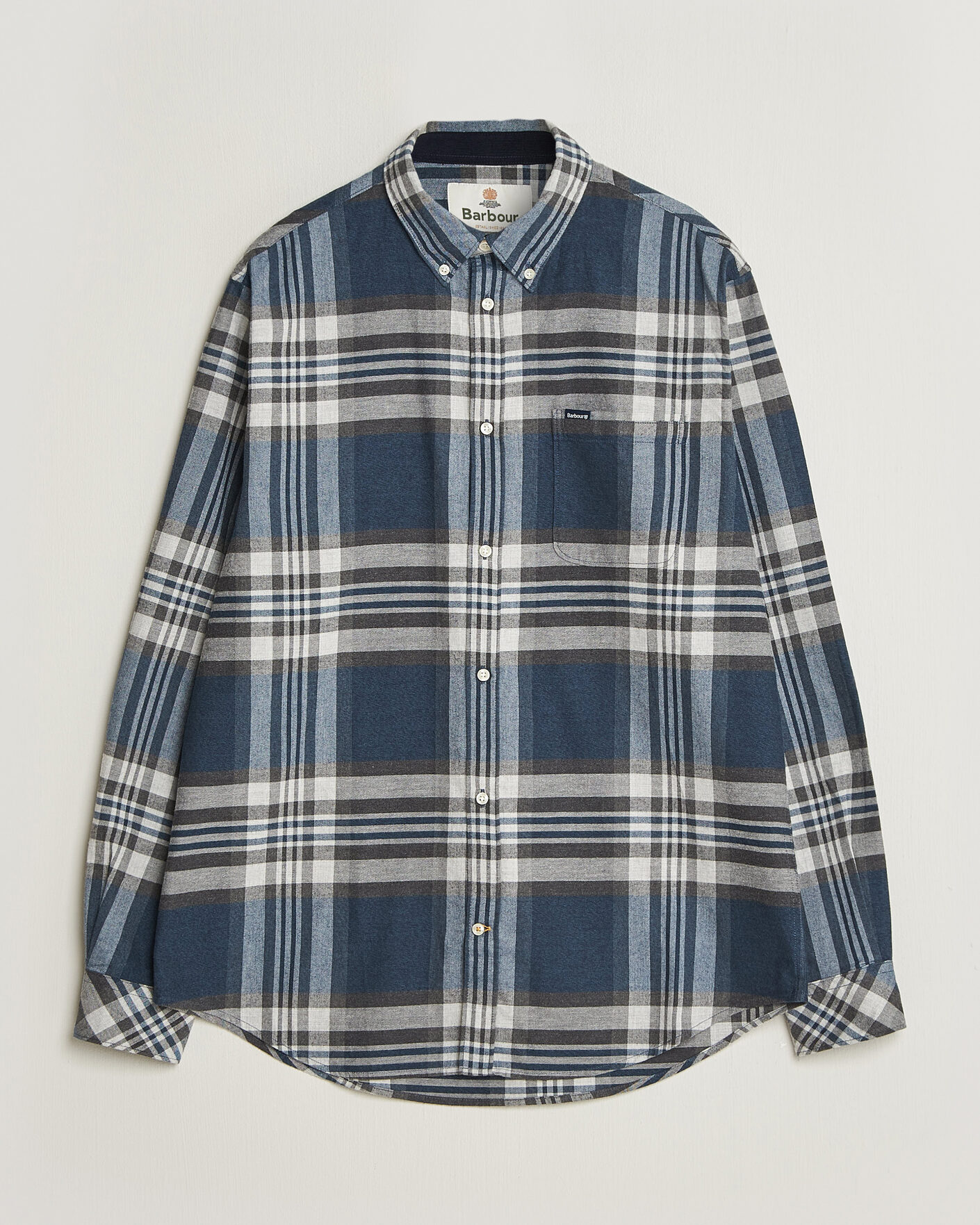 Herre | Skjorter | Barbour Lifestyle | Dove Dave Flannel Check Shirt Grey Marl