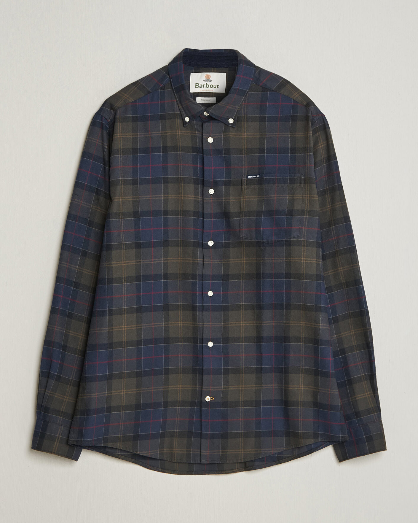 Herre | Skjorter | Barbour Lifestyle | Finkle Gingham Flannel Shirt Navy