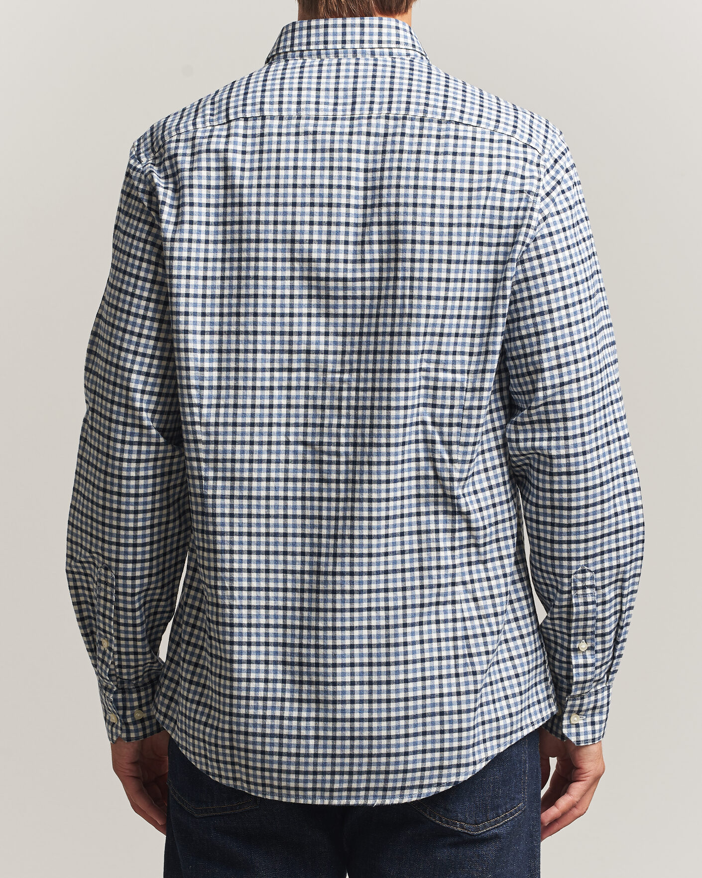 Herre | Skjorter | Barbour Lifestyle | Finkle Gingham Flannel Shirt Navy