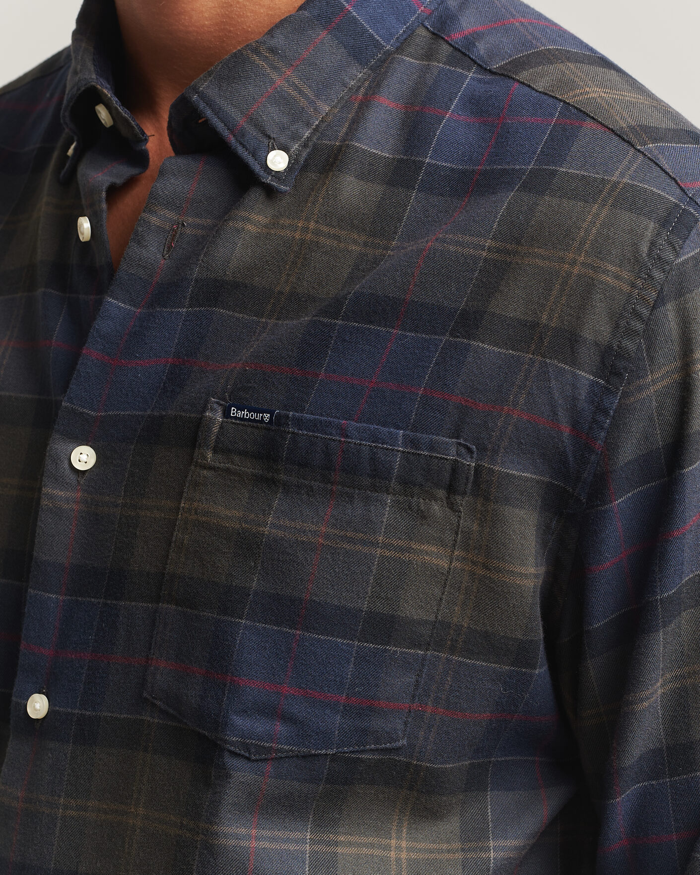 Herre | Skjorter | Barbour Lifestyle | Finkle Gingham Flannel Shirt Navy