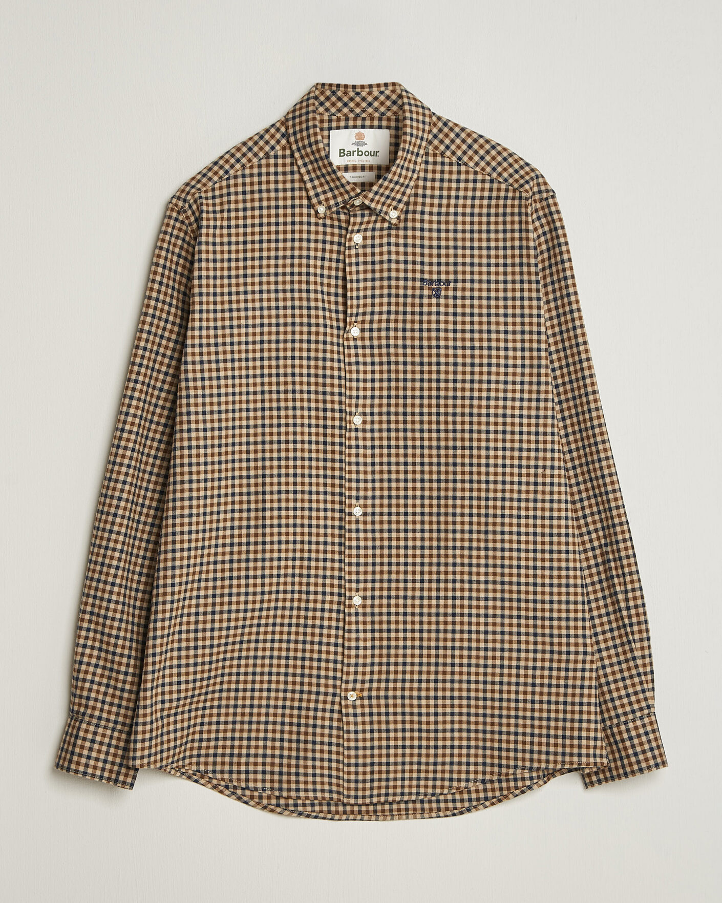 Herre | Skjorter | Barbour Lifestyle | Finkle Gingham Flannel Shirt Dark Sand