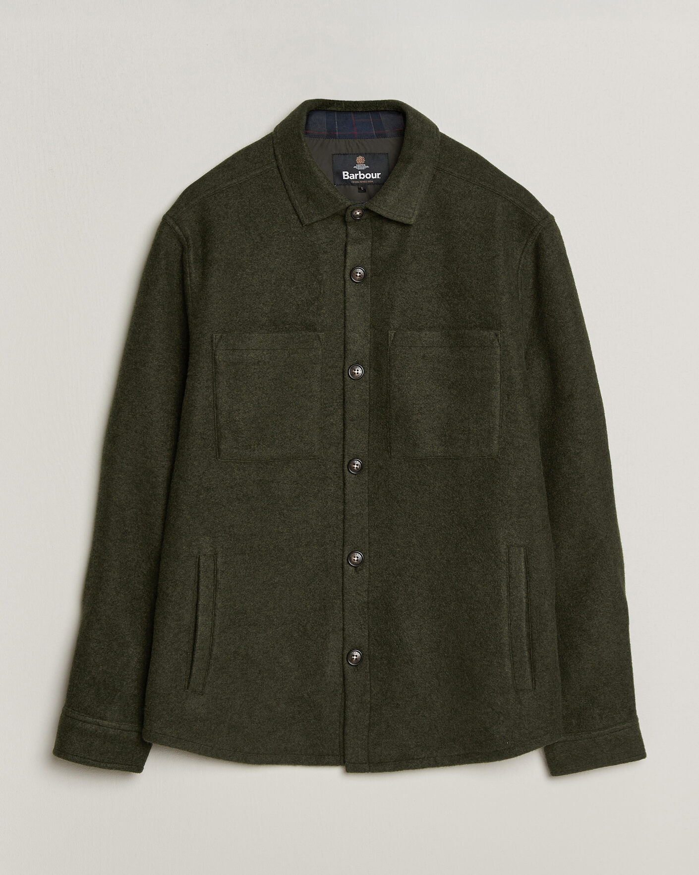 Herre | Skjorter | Barbour Lifestyle | Marltown Tailored Wool Blend Overshirt Sage