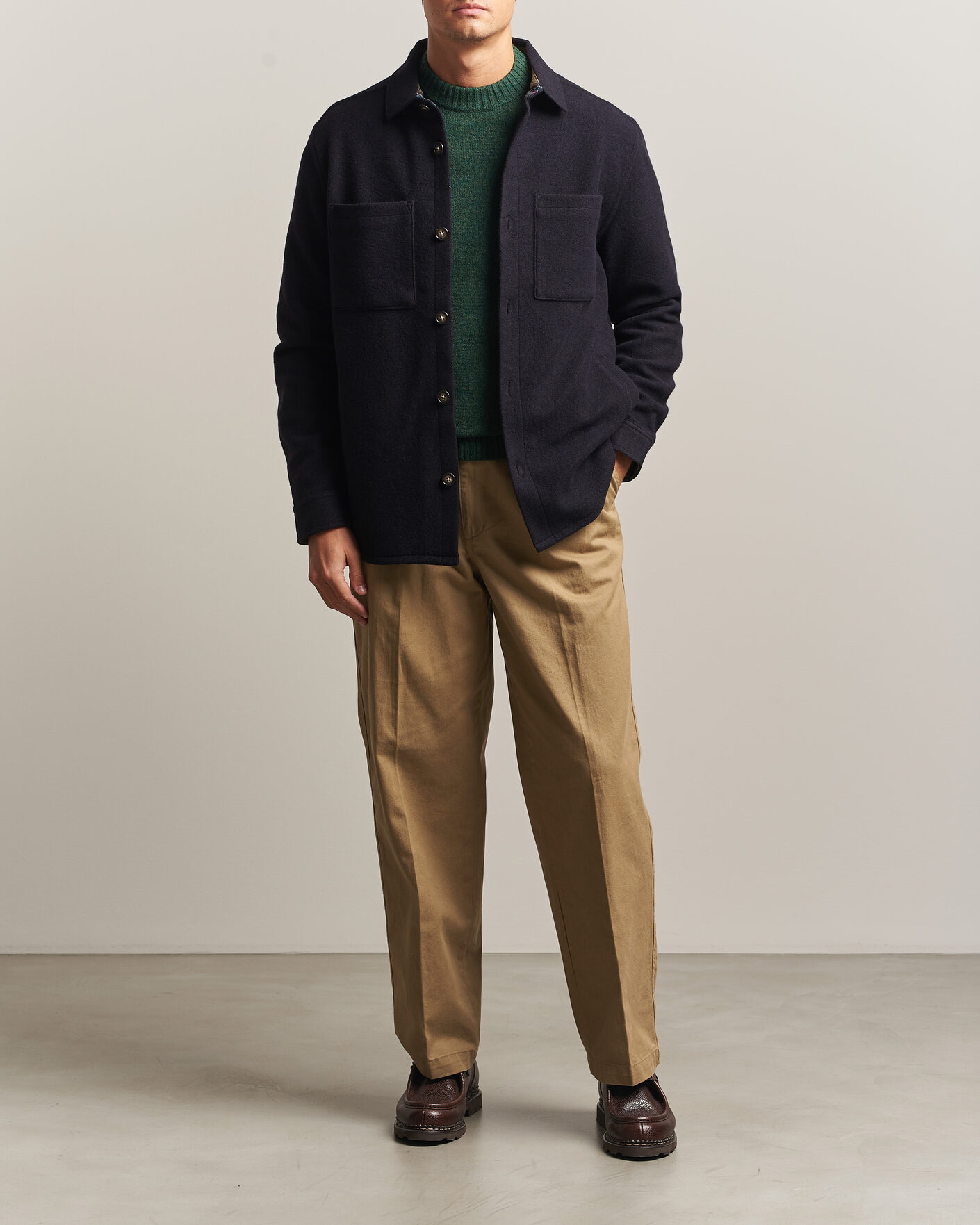 Herre | Skjorter | Barbour Lifestyle | Marltown Tailored Wool Blend Overshirt Navy