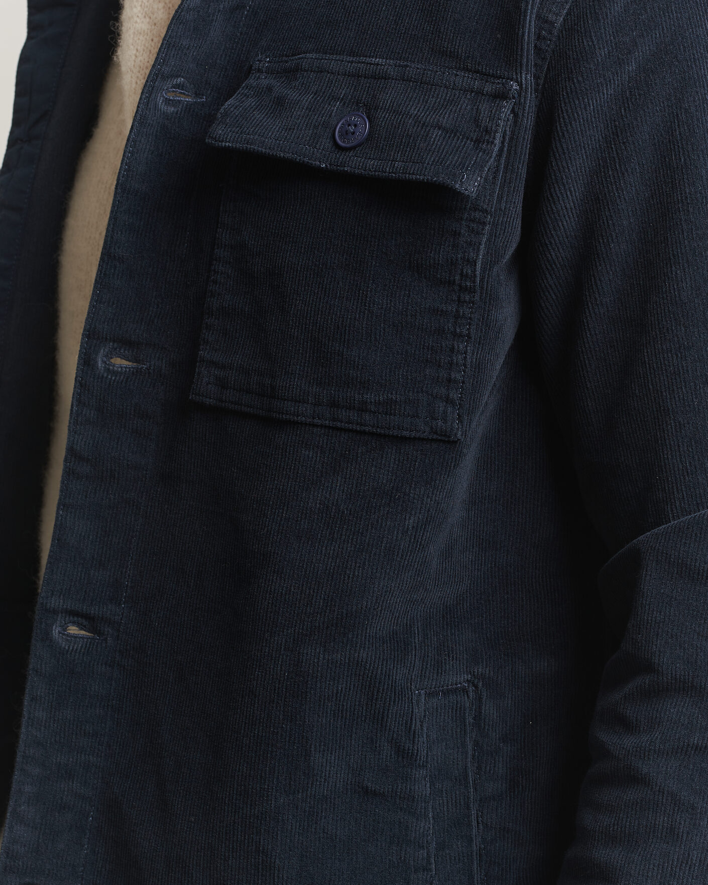 Herre | Skjorter | Barbour Lifestyle | Tartan Trimed Cord Overshirt Navy