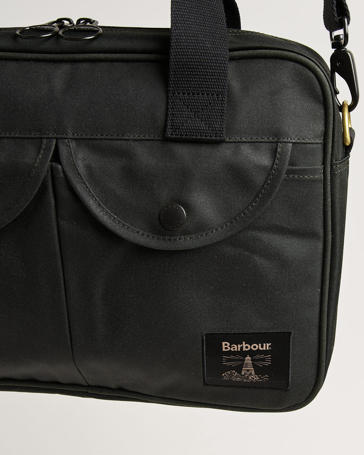 Herre | Tasker | Barbour Lifestyle | Field Wax Laptop Bag Sage