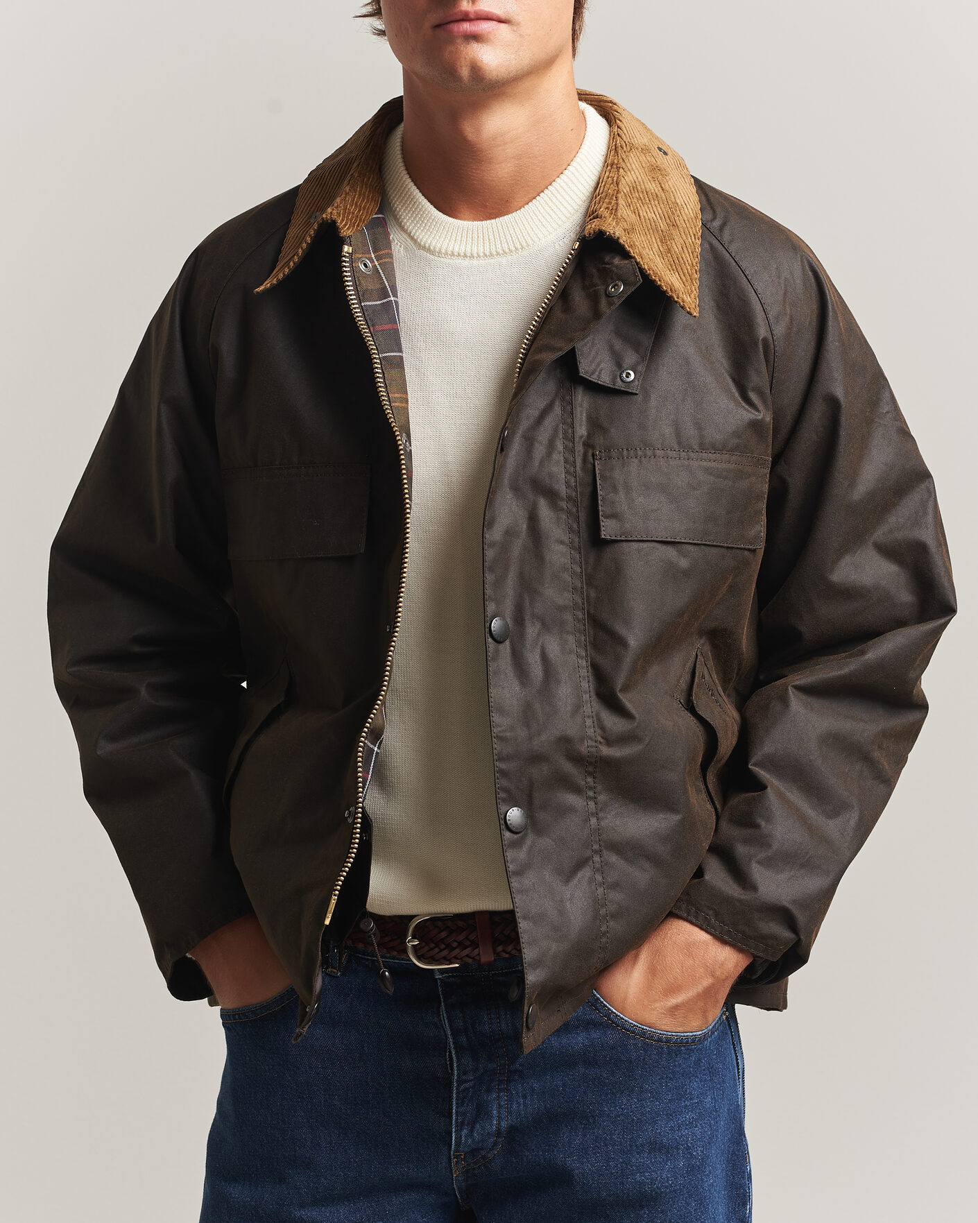 Herre | Jakker | Barbour Heritage | Four Pocket Transport Wax Jacket Dark Brown