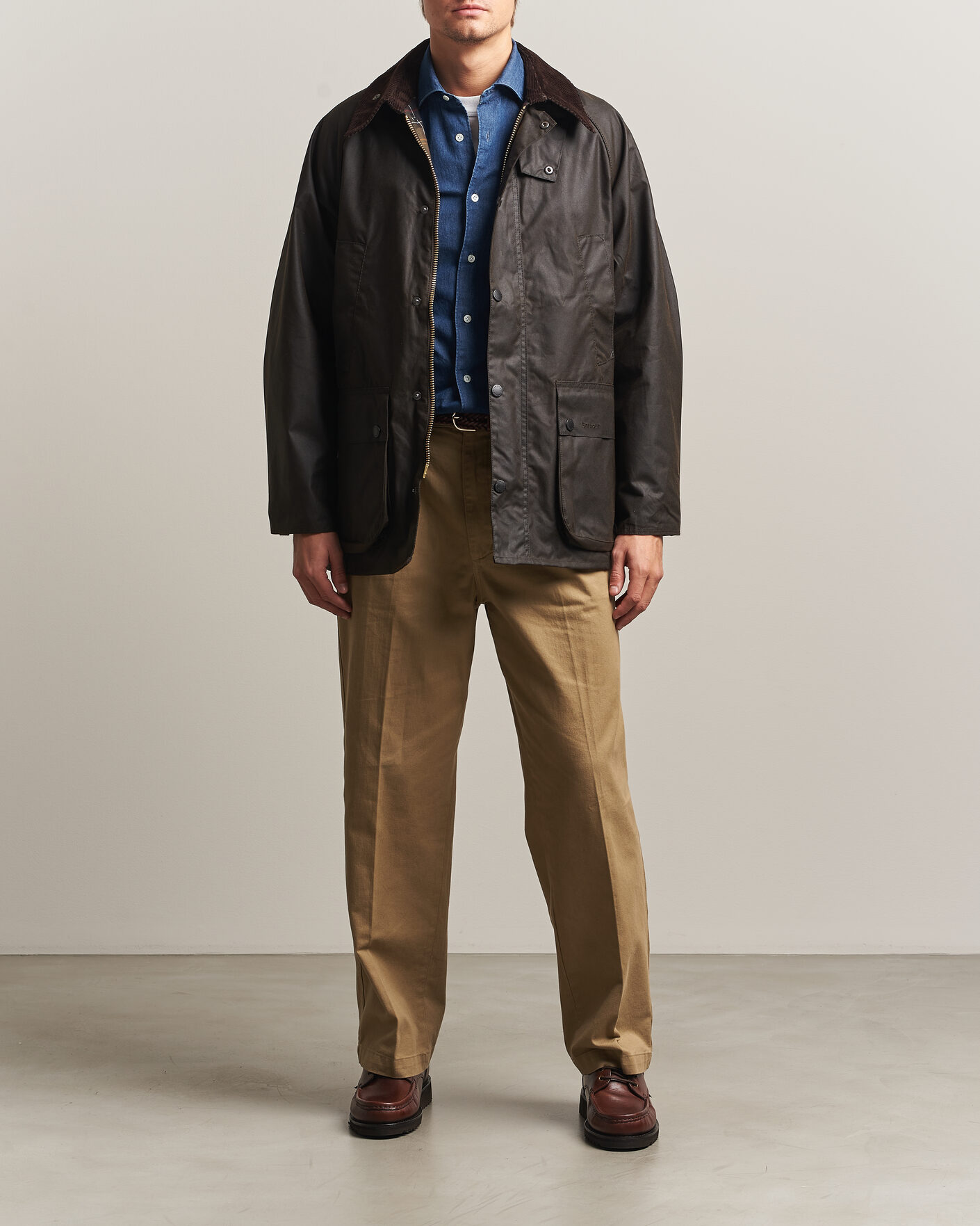 Herre | Jakker | Barbour Heritage | Oversize Bedale Wax Jacket Dark Brown