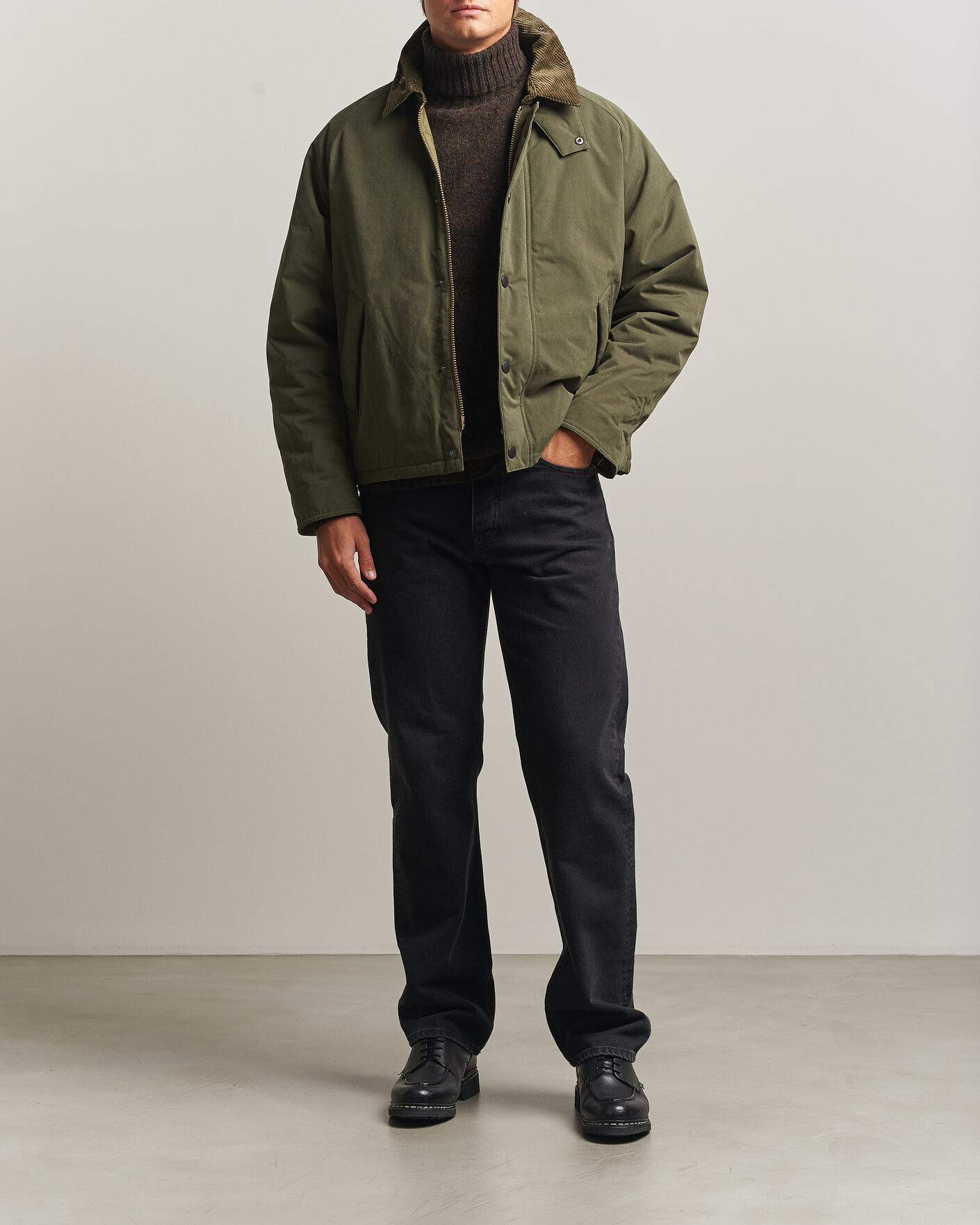 Herre | Jakker | Barbour Heritage | Padded Rollback Transport Jacket Olive