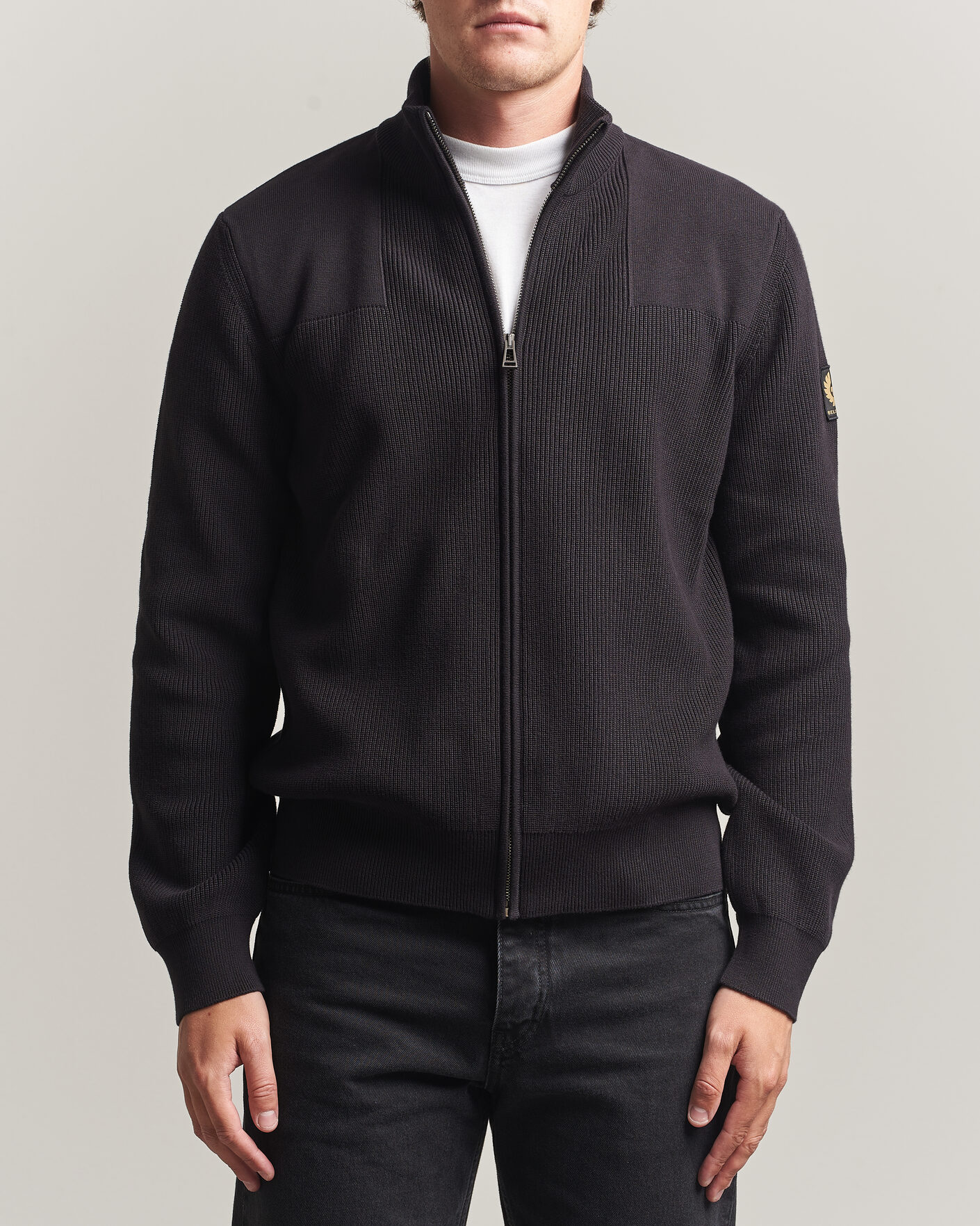 Herre | Trøjer | Belstaff | Commander Knitted Full Zip Black