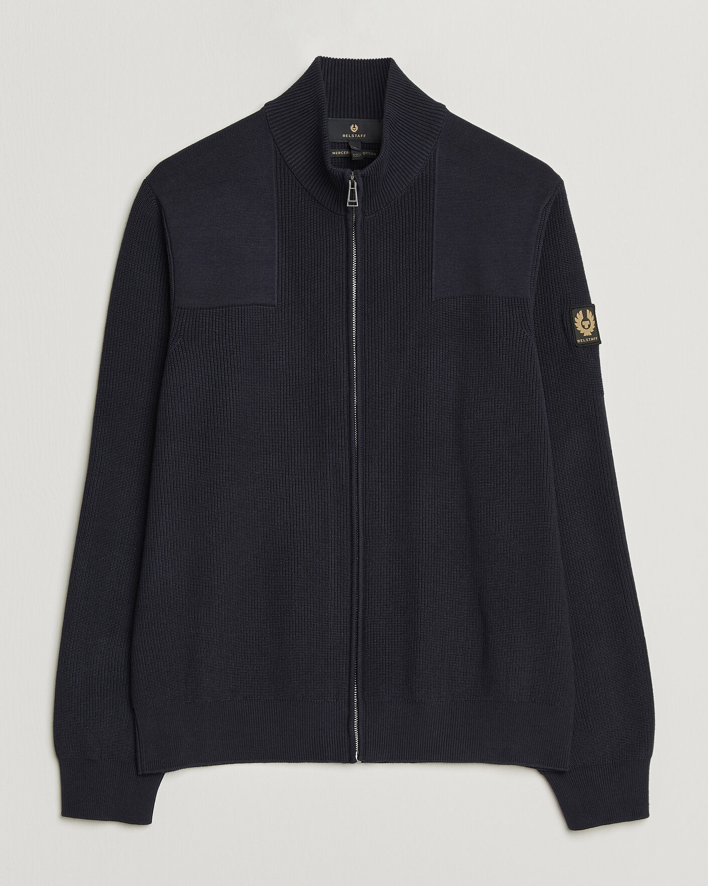 Herre | Trøjer | Belstaff | Commander Knitted Full Zip Dark Ink