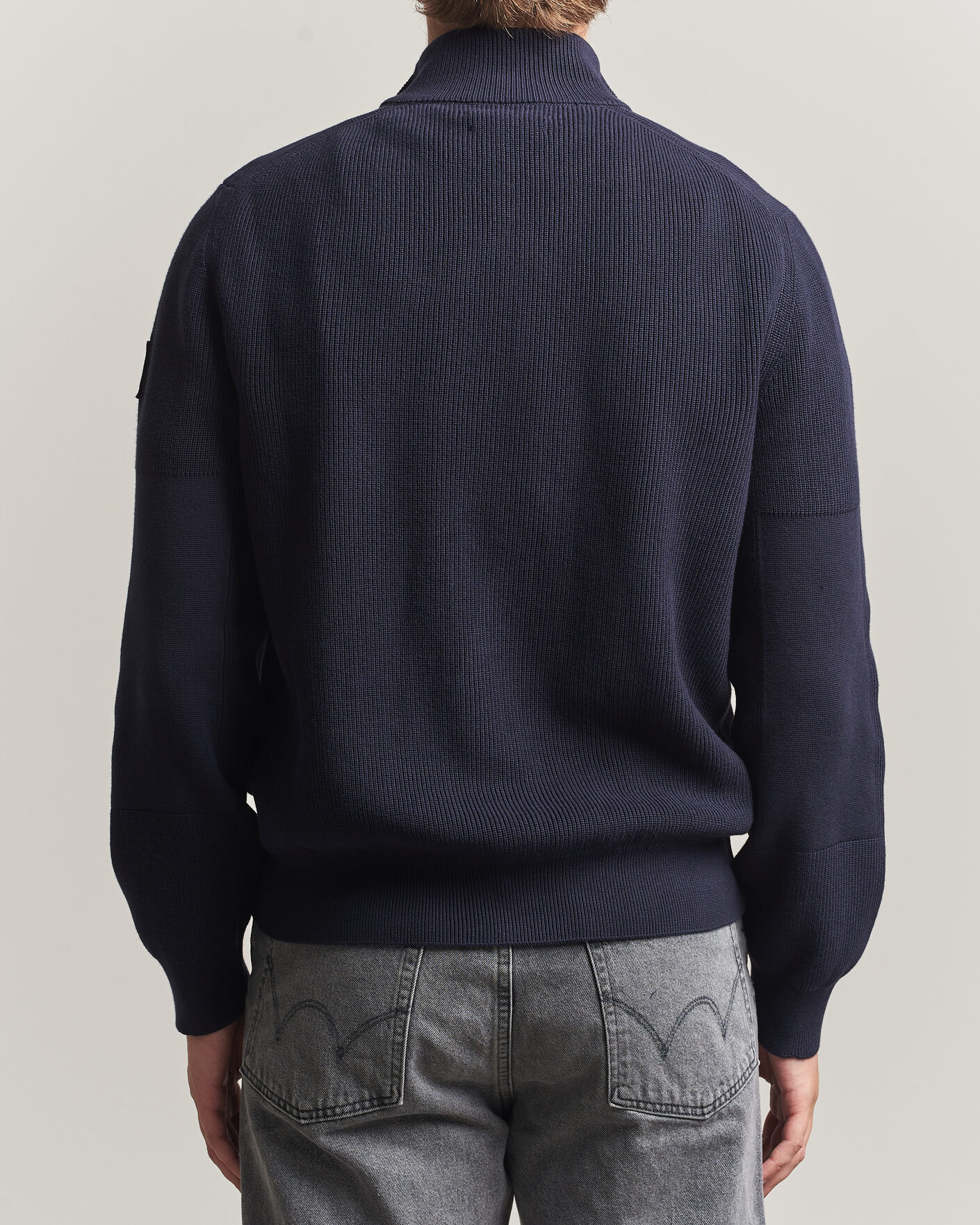 Herre | Trøjer | Belstaff | Commander Knitted Full Zip Dark Ink