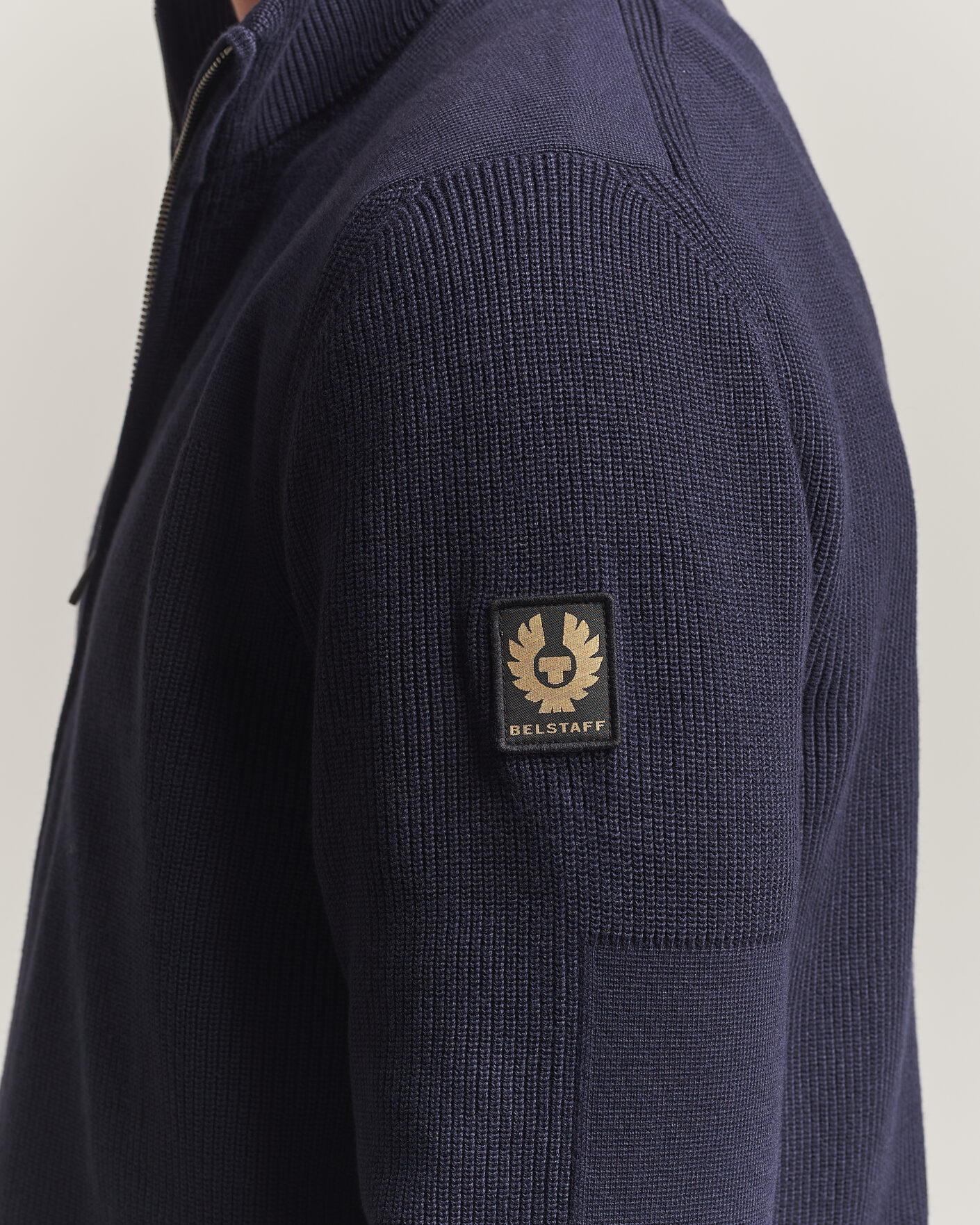 Herre | Trøjer | Belstaff | Commander Knitted Full Zip Dark Ink