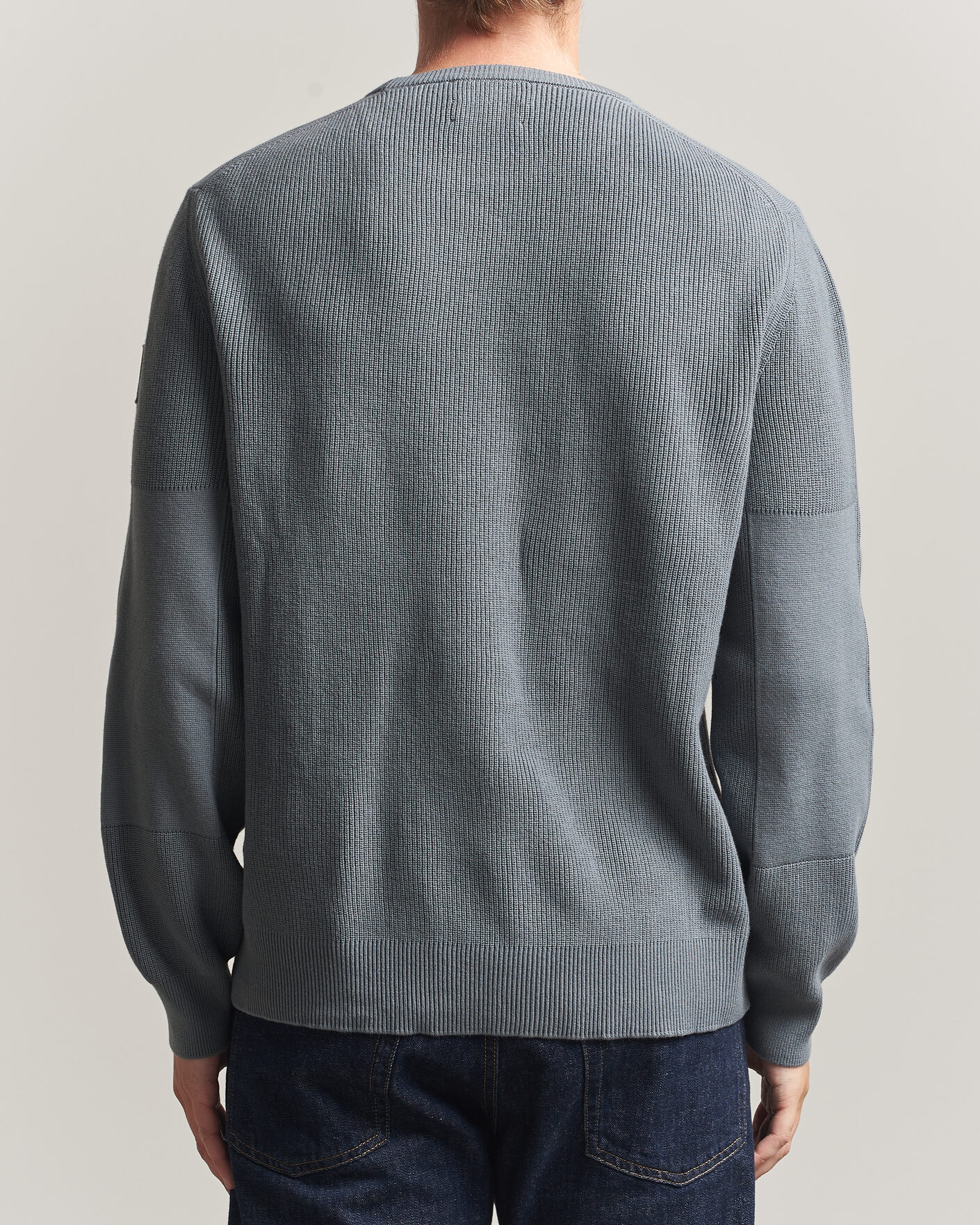 Herre | Trøjer | Belstaff | Commander Knitted Crew Neck Atlantic Grey