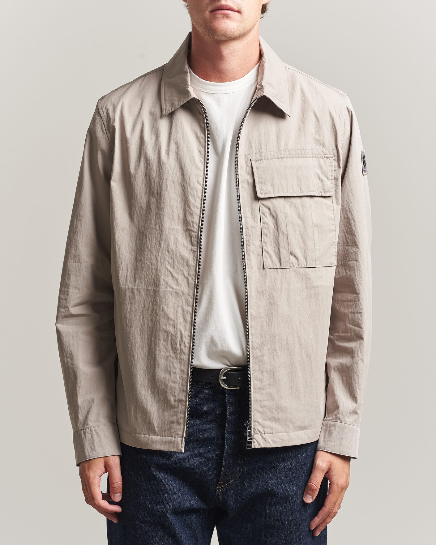 Herre | Skjorter | Belstaff | Cargo Overshirt Concrete