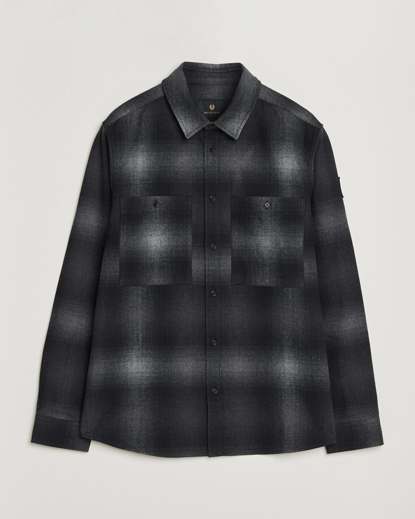 Herre | Skjorter | Belstaff | Outpost Cotton Flannel Checked Overshirt Black