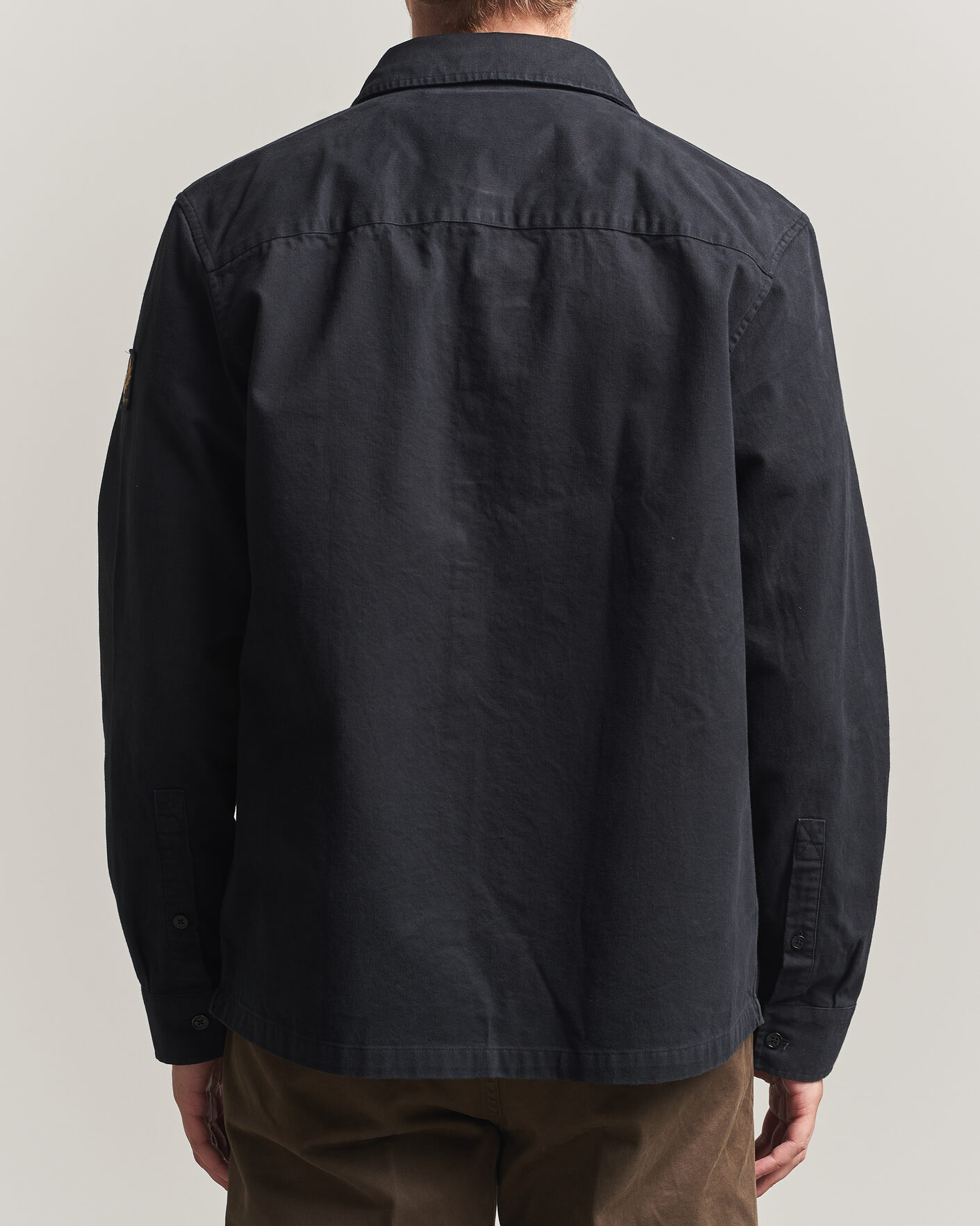 Herre | Skjorter | Belstaff | Outpost Cotton Herringbone Overshirt Black