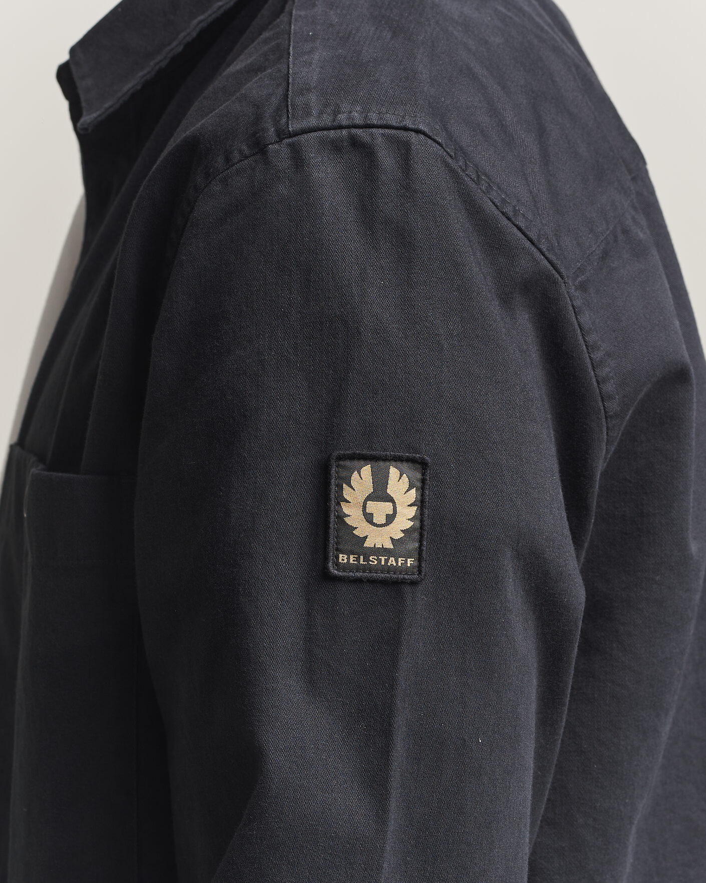 Herre | Skjorter | Belstaff | Outpost Cotton Herringbone Overshirt Black
