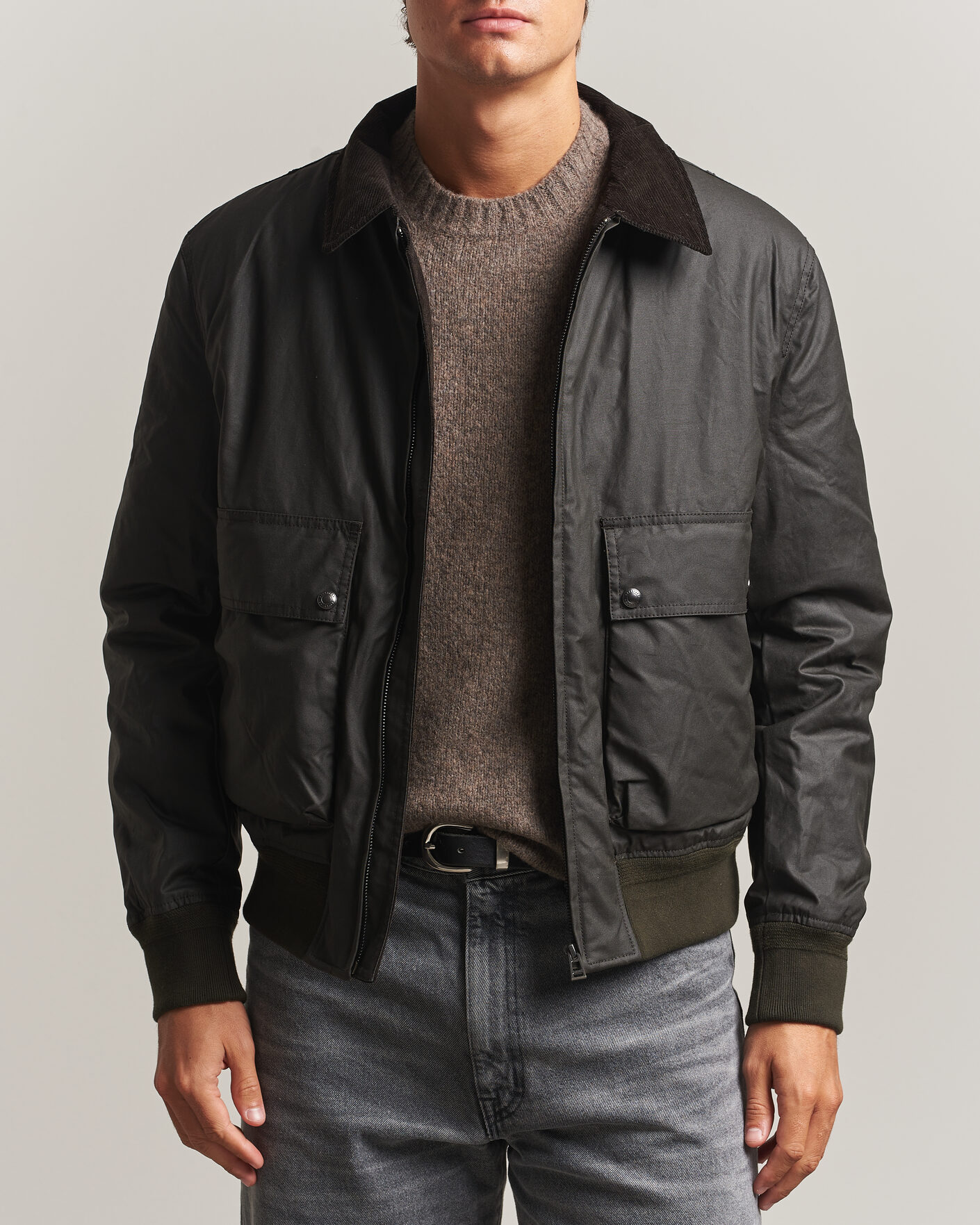 Herre | Jakker | Belstaff | Mount Wax Bomber Jacket Faded Olive