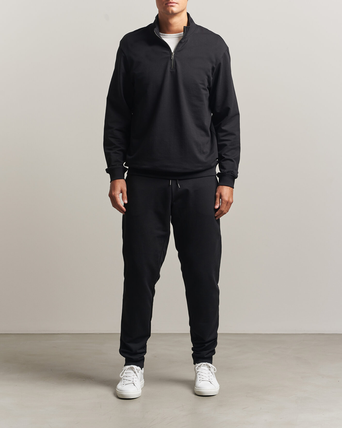 Herre | Trøjer | Bread & Boxers | Loungewear Half Zip Black
