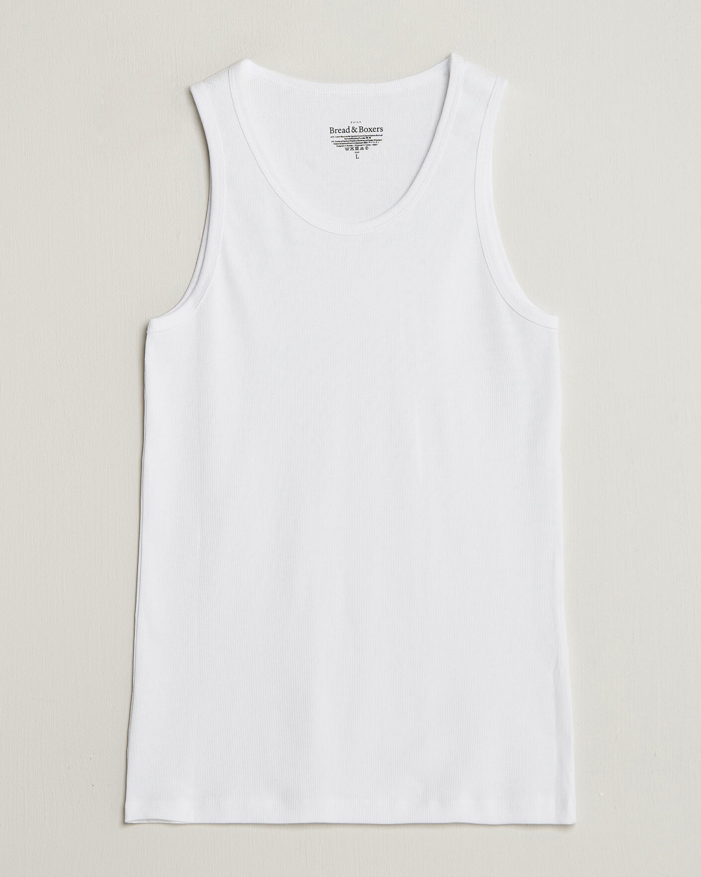 Herre | T-Shirts | Bread & Boxers | 2-Pack Ribbed Tank White