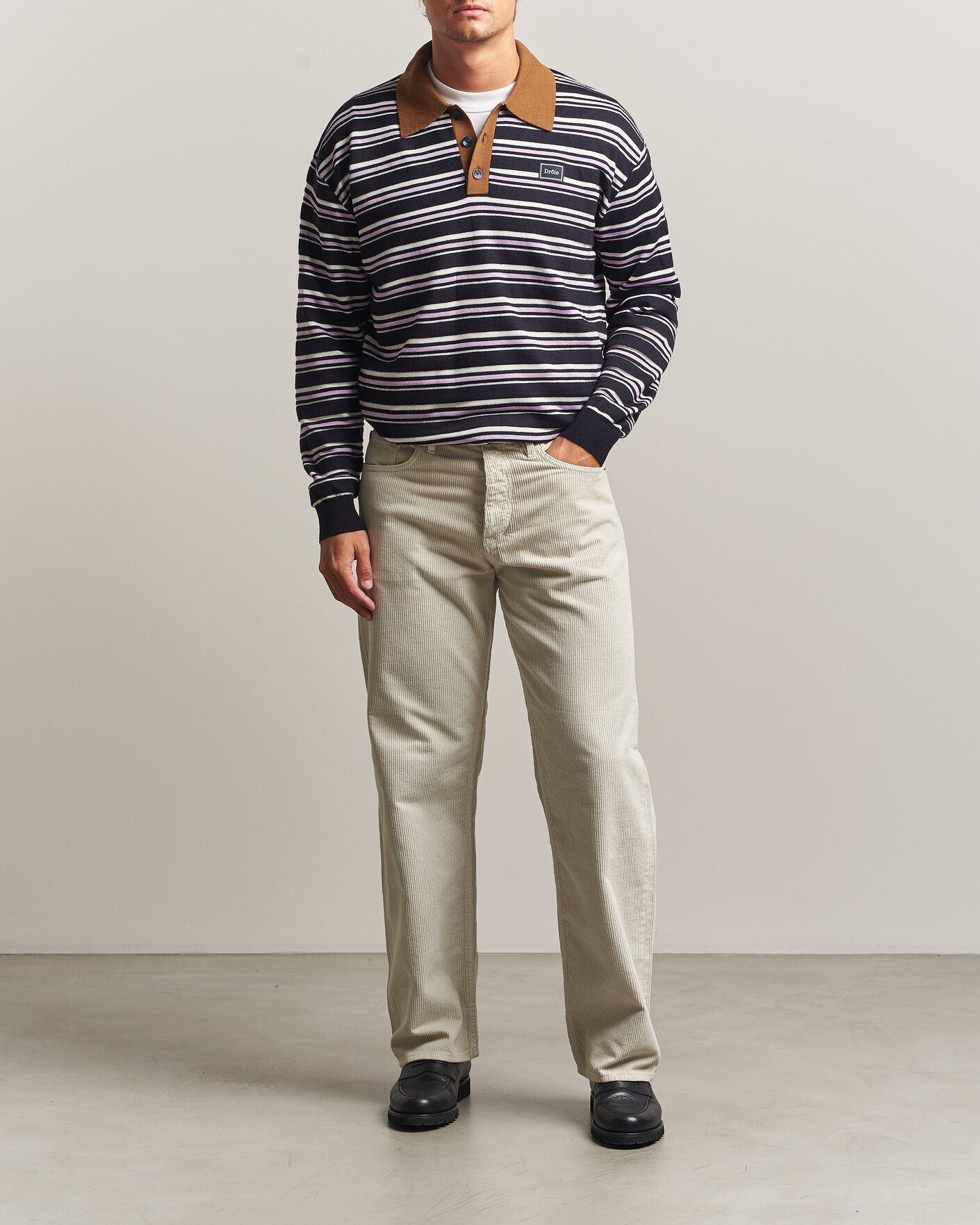 Herre | Trøjer | Drôle de Monsieur | Striped Knitted Rugger Navy Multi