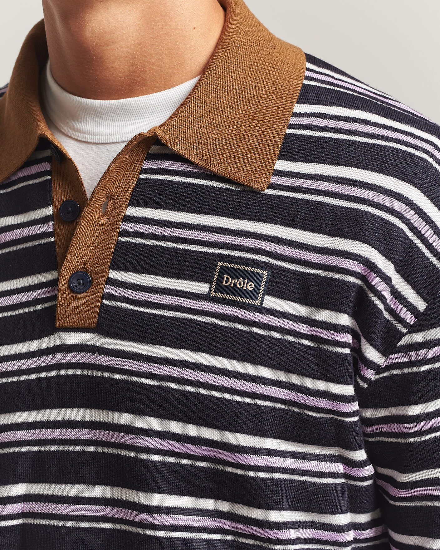 Herre | Trøjer | Drôle de Monsieur | Striped Knitted Rugger Navy Multi